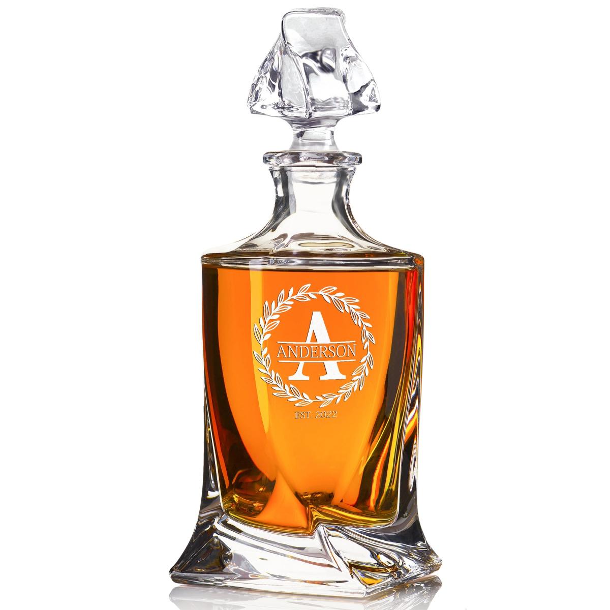 Frolk Twisted Lead-Free Crystal Whiskey Decanter