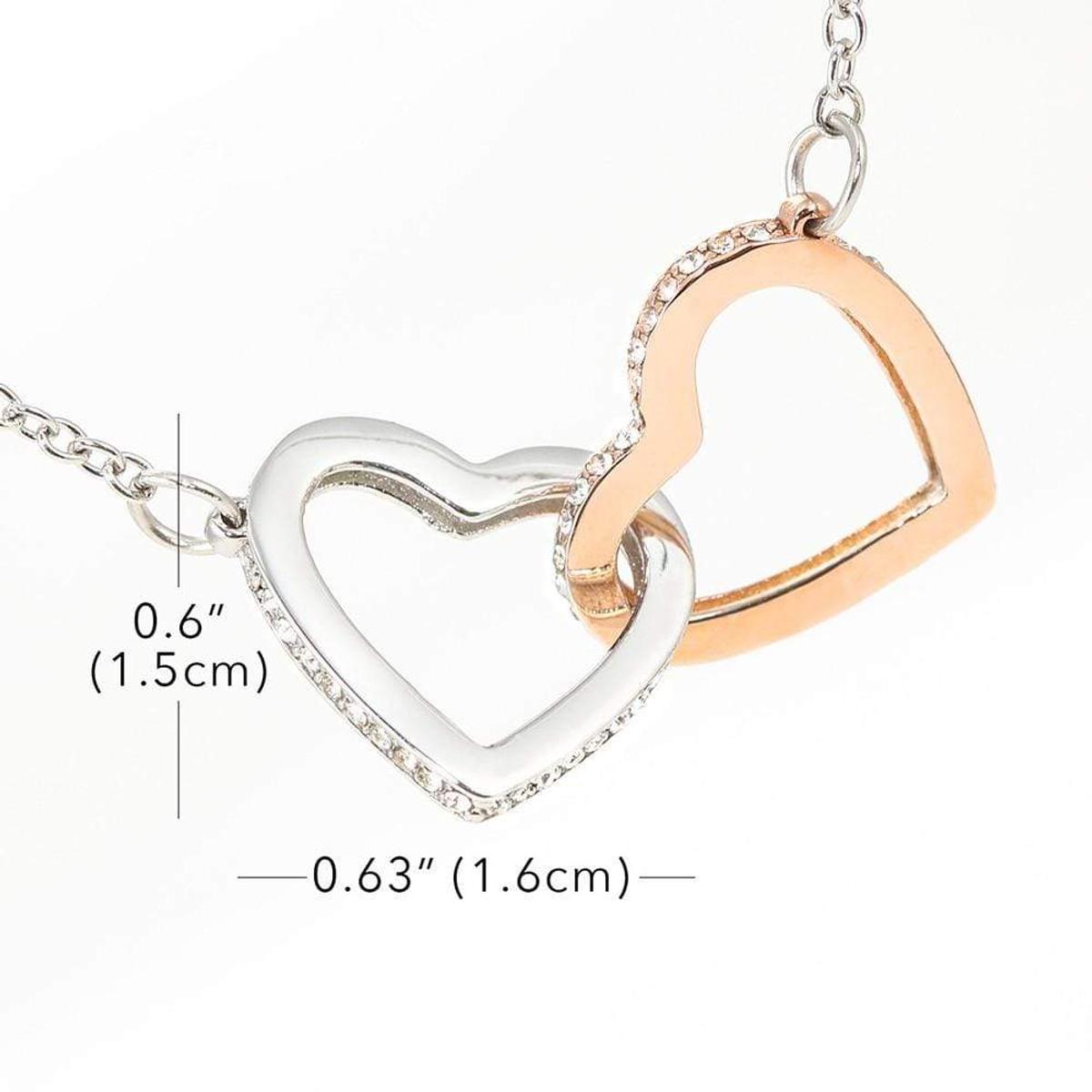 Polished Stainless Steel Interlocking Heart Necklace