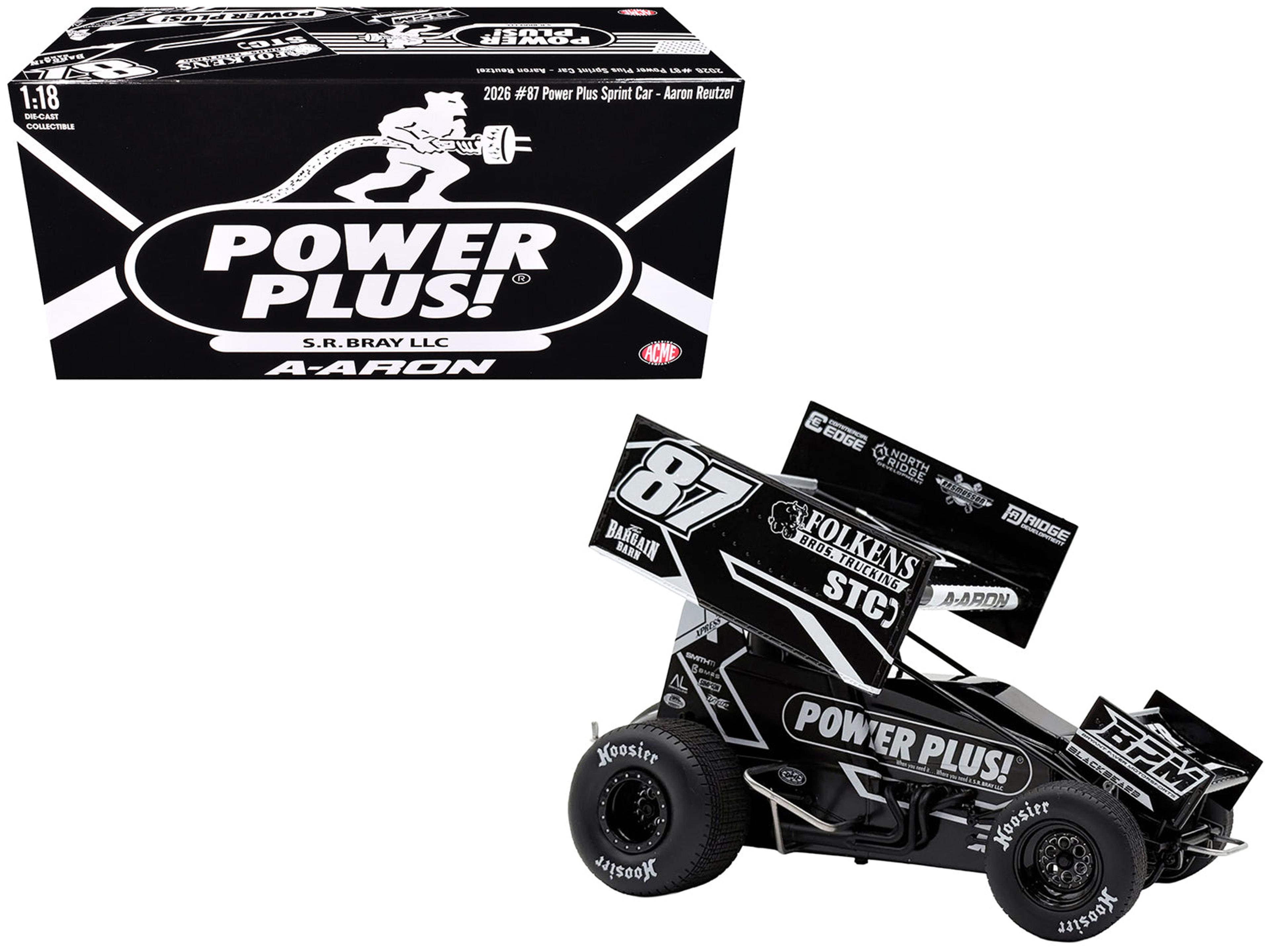Winged Sprint Car #87 Aaron Reutzel 1:18 Diecast by ACME