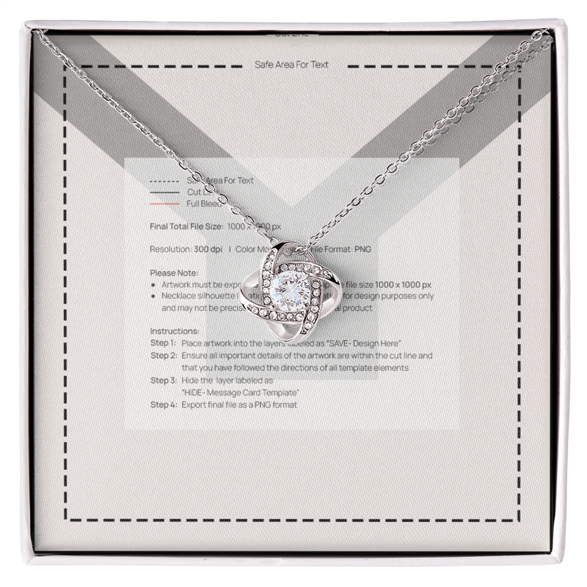 Love Knot Necklace with Cubic Zirconia Pendant
