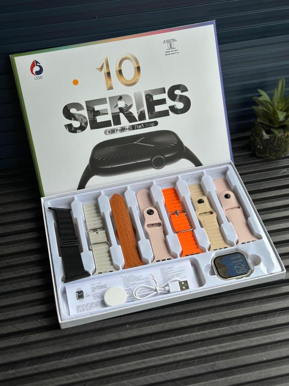 Series 10/11 Smartwatch with 7 Straps – Bluetooth Calling, HD Display, Fitness Tracking & Android/iOS Compatible
