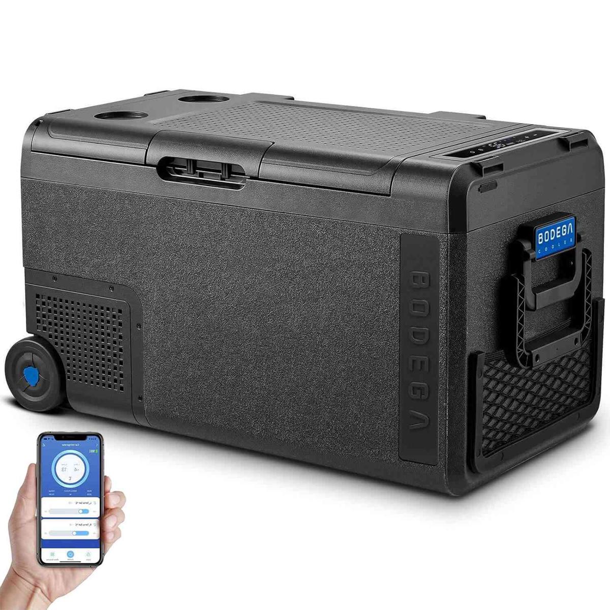BODEGACOOLER Dual-Compartment Portable Car Fridge for RV & Camping