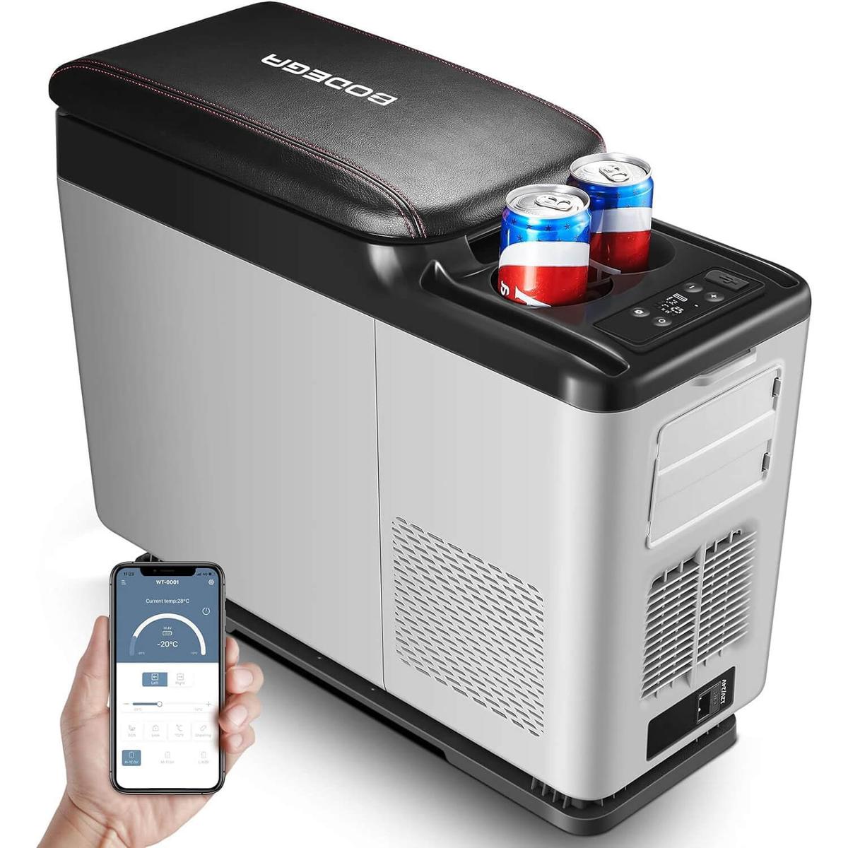 BODEGACOOLER Armrest Car Fridge 16QT 12V Compressor Cooler