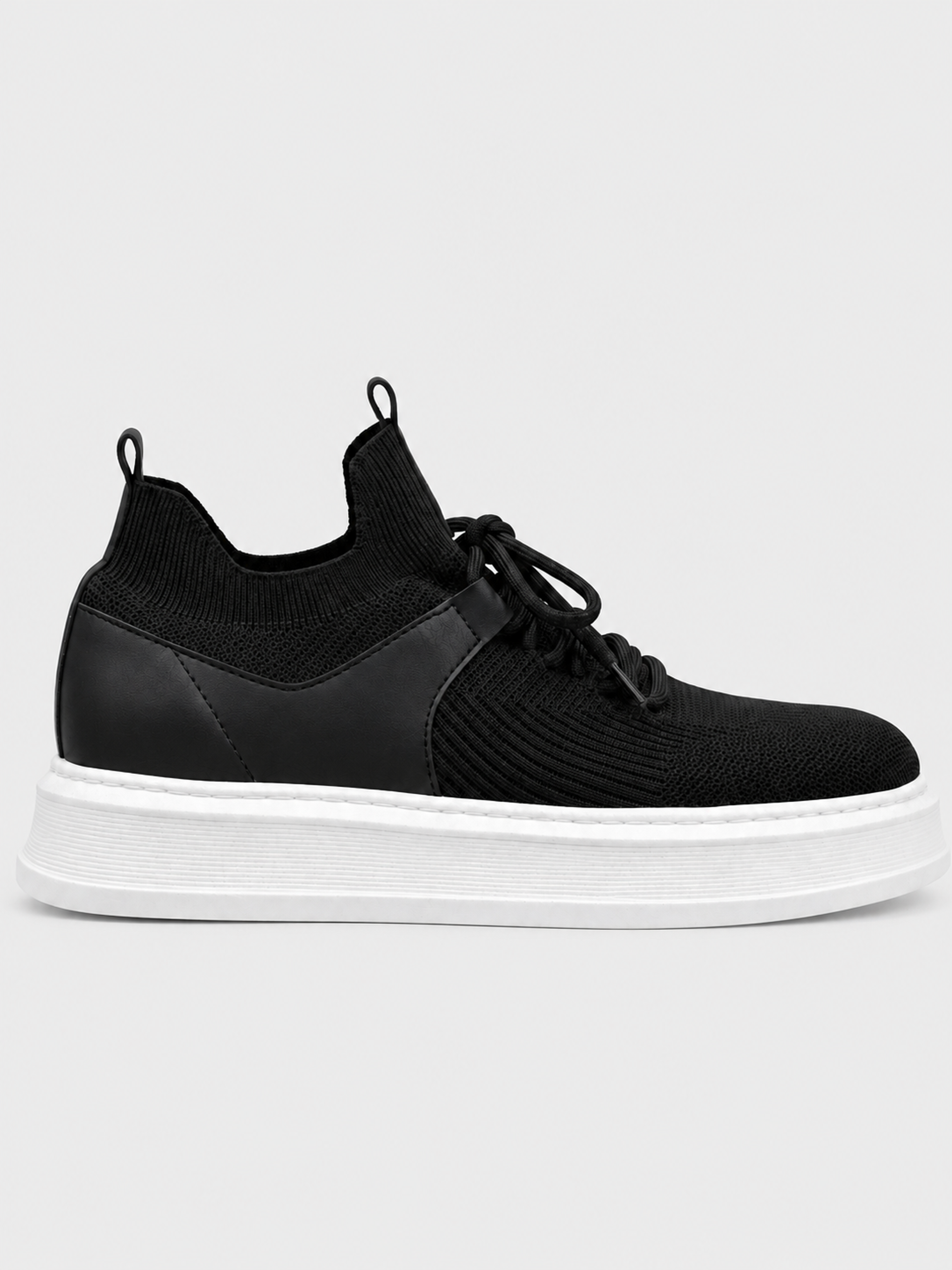 Men's Madrid Noir White Knit and Leather Sneaker