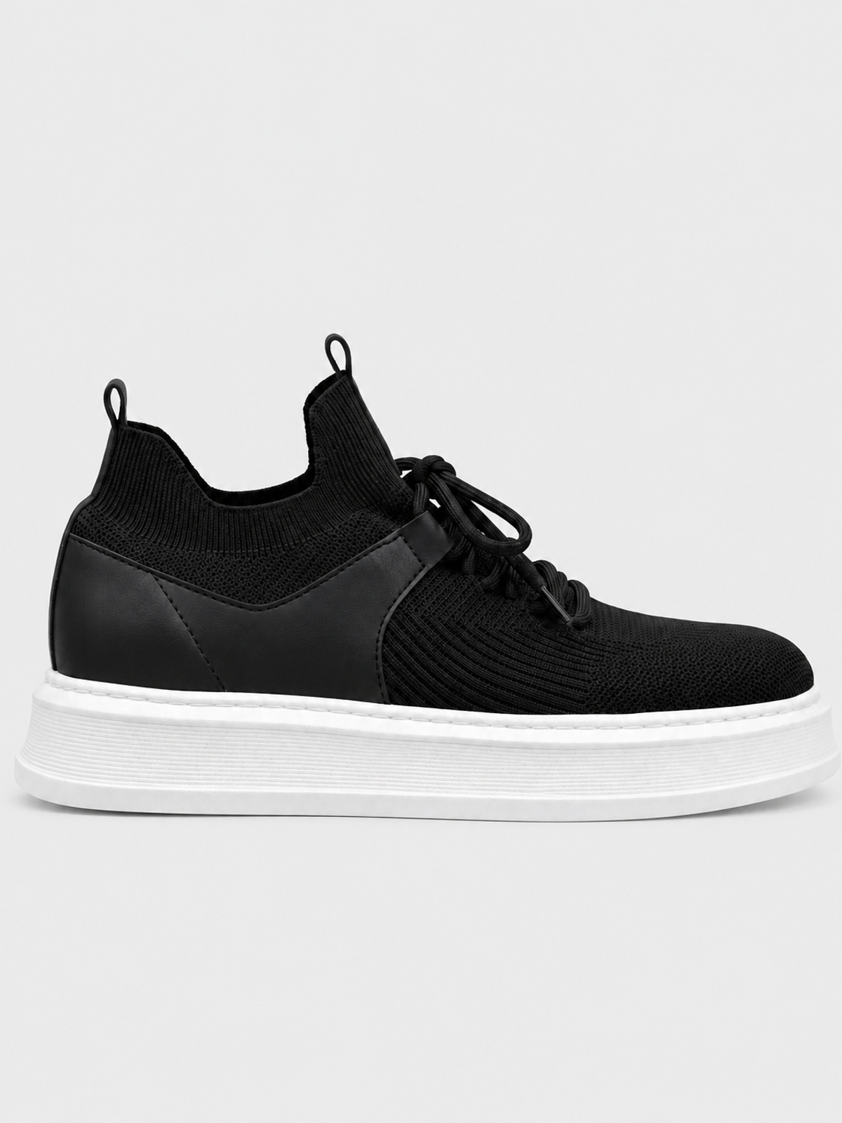 Men's Madrid Noir White Knit and Leather Sneaker