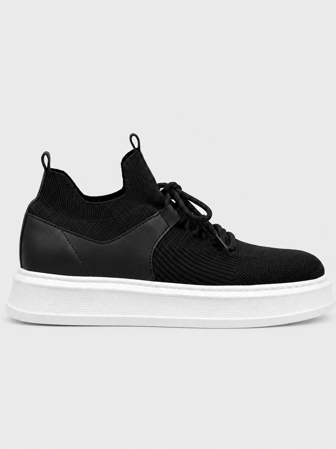 Men's Madrid Noir White Knit and Leather Sneaker