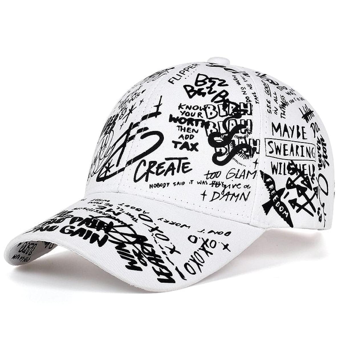 Graffiti Print Adjustable Cotton Hip Hop Baseball Cap