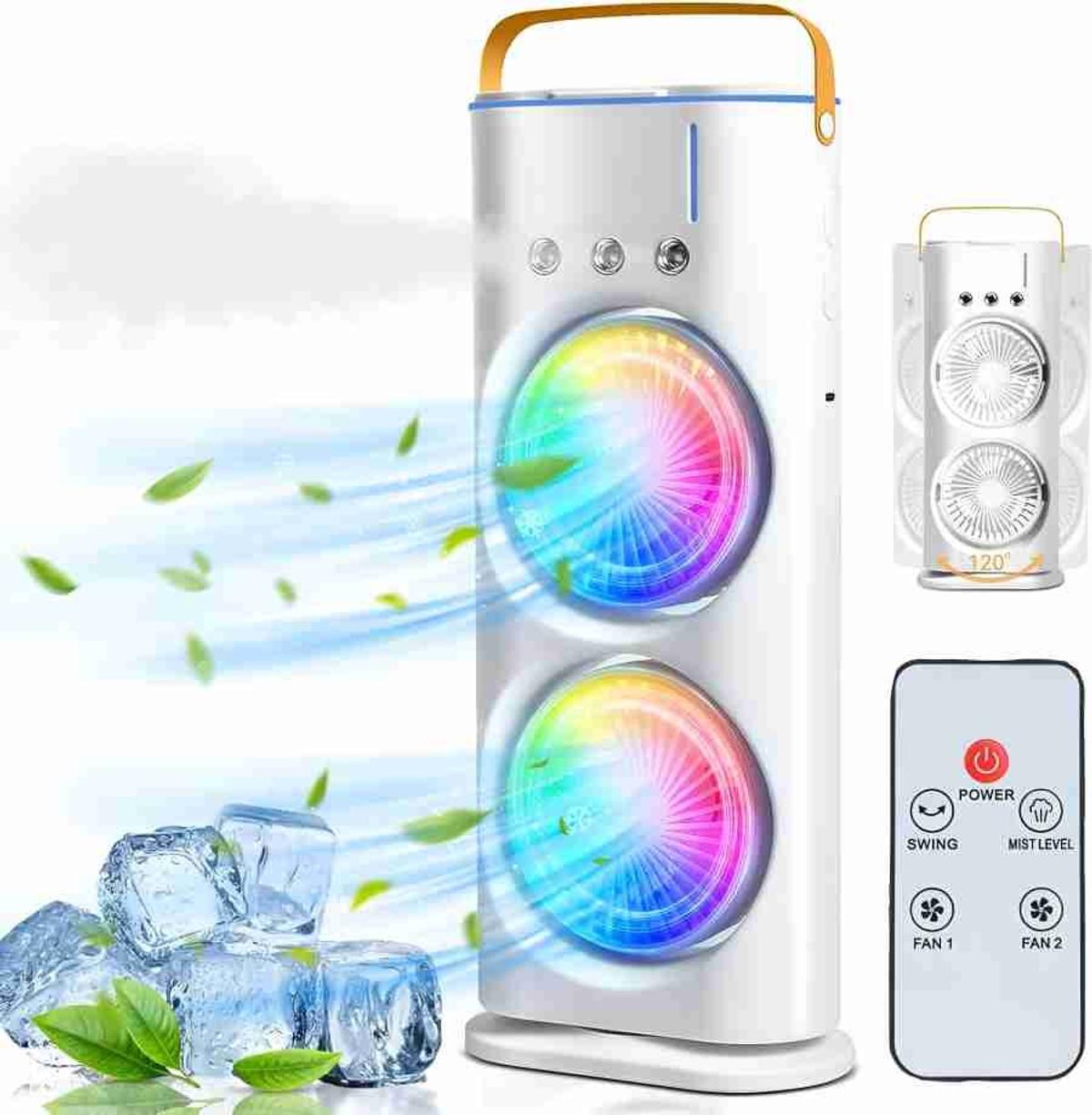 Portable Dual Fan Rechargeable Air Cooler