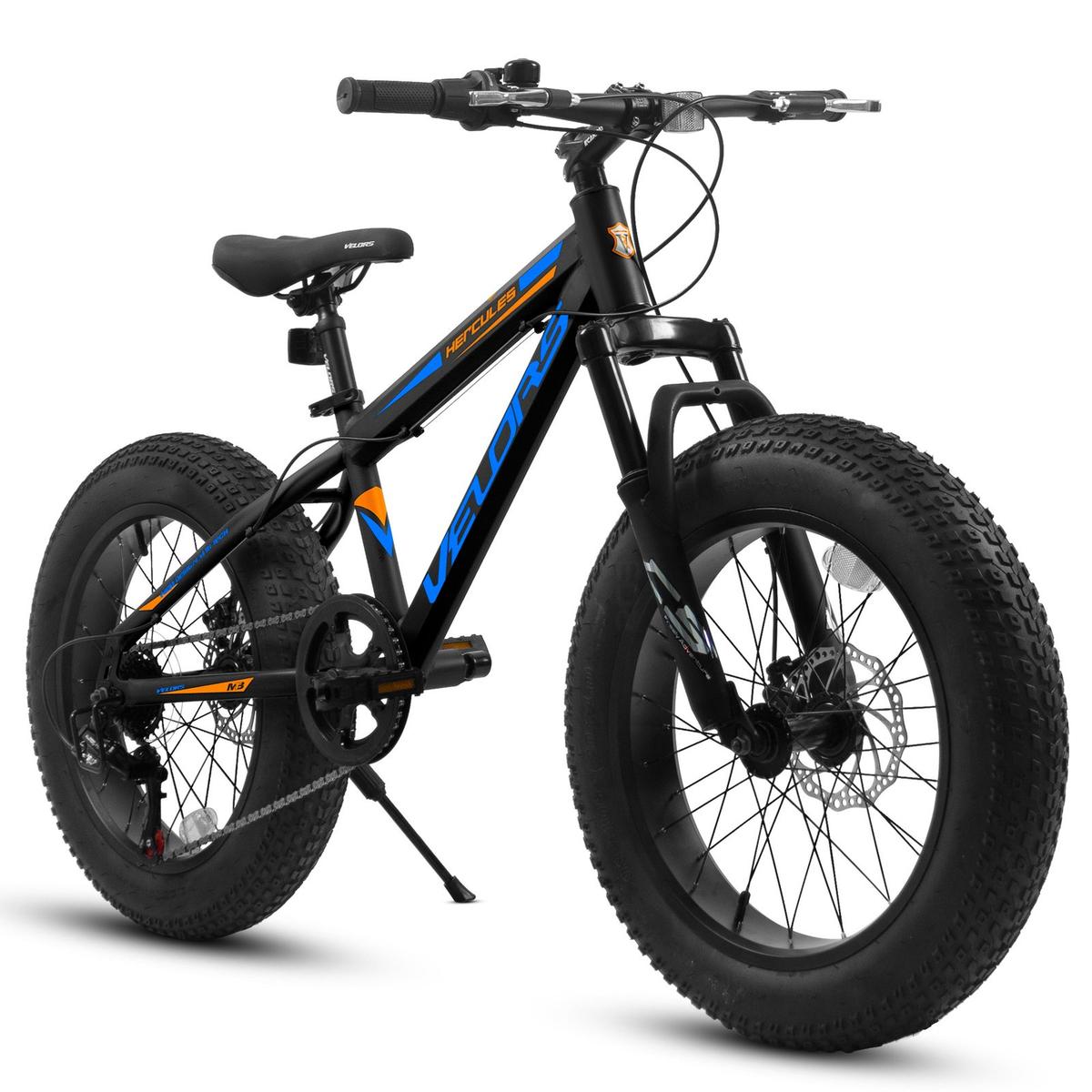 20 Inch Fat Tire Bike – Elecony V20235 High Carbon Steel Kids Mountain Bike with Full Shimano 7-Speed, 4.0″ Extra Wide Tires, Front Suspension & Dual Disc Brakes