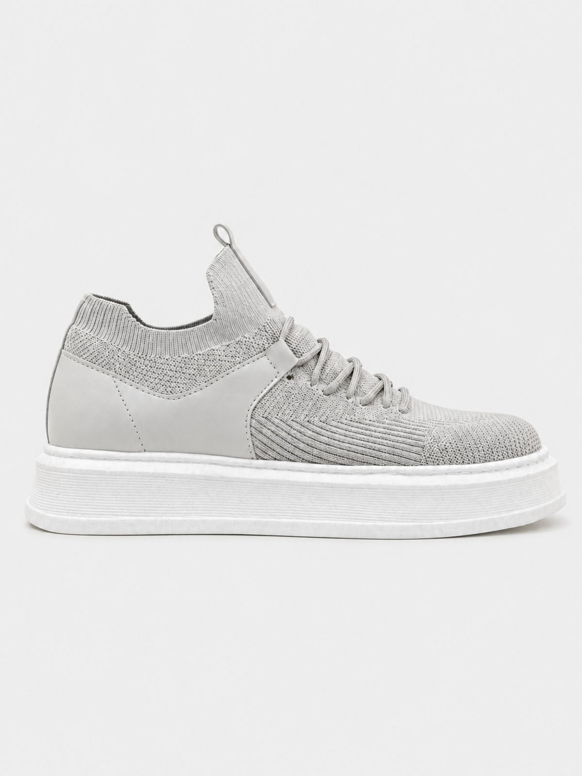 Men's Madrid Gray Knit and Leather Sneaker