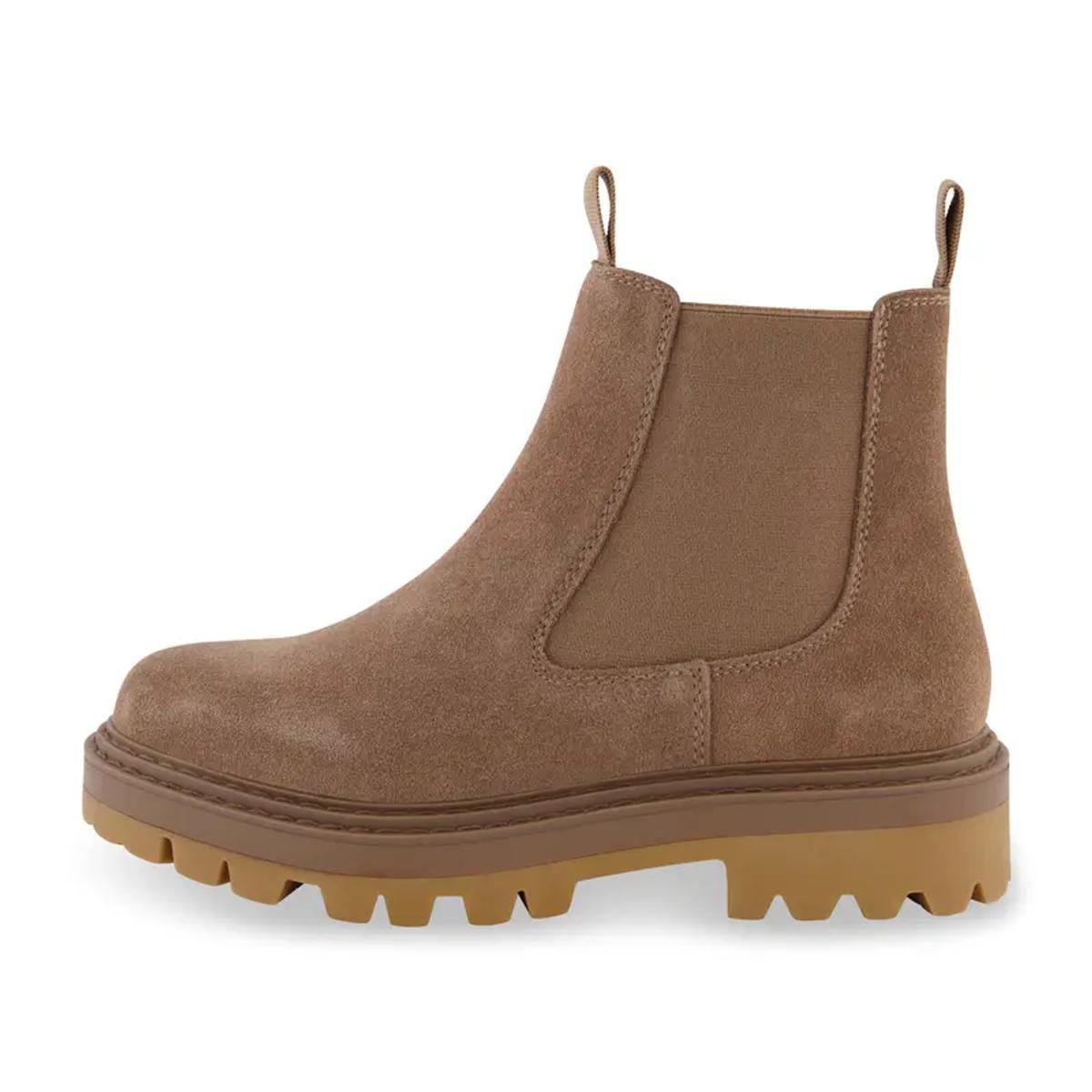 Rugged Suede Chelsea Boot With Lug Sole For Women