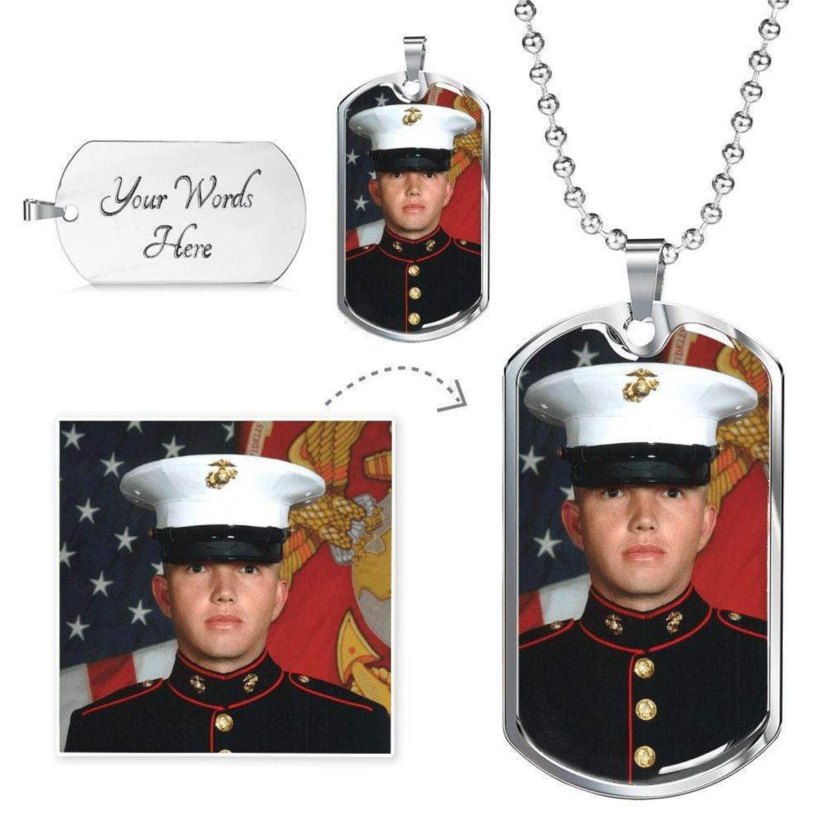 Luxury Dog Tag Necklace - Military Ball Chain