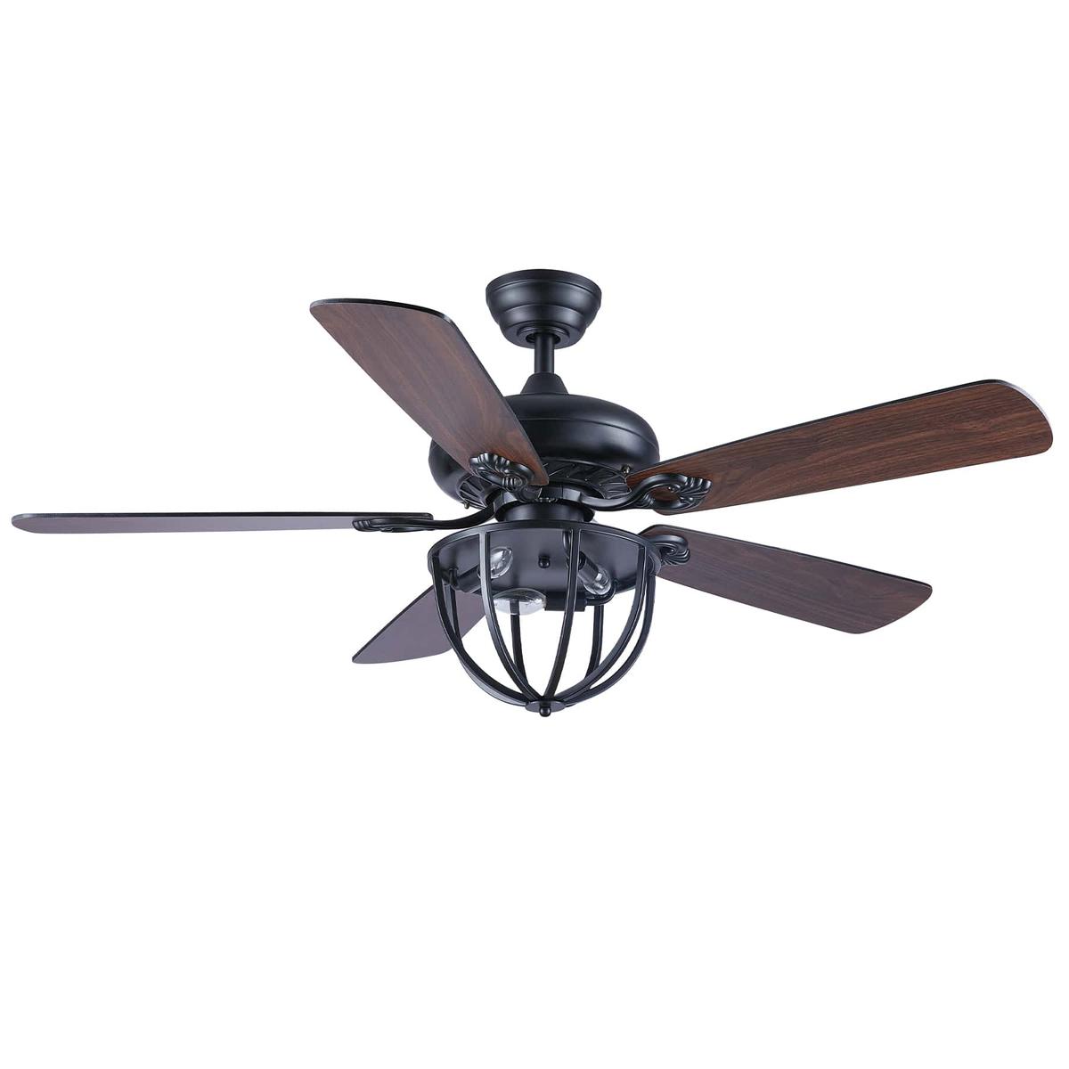52-Inch Industrial Ceiling Fan with Lights and Remote Control