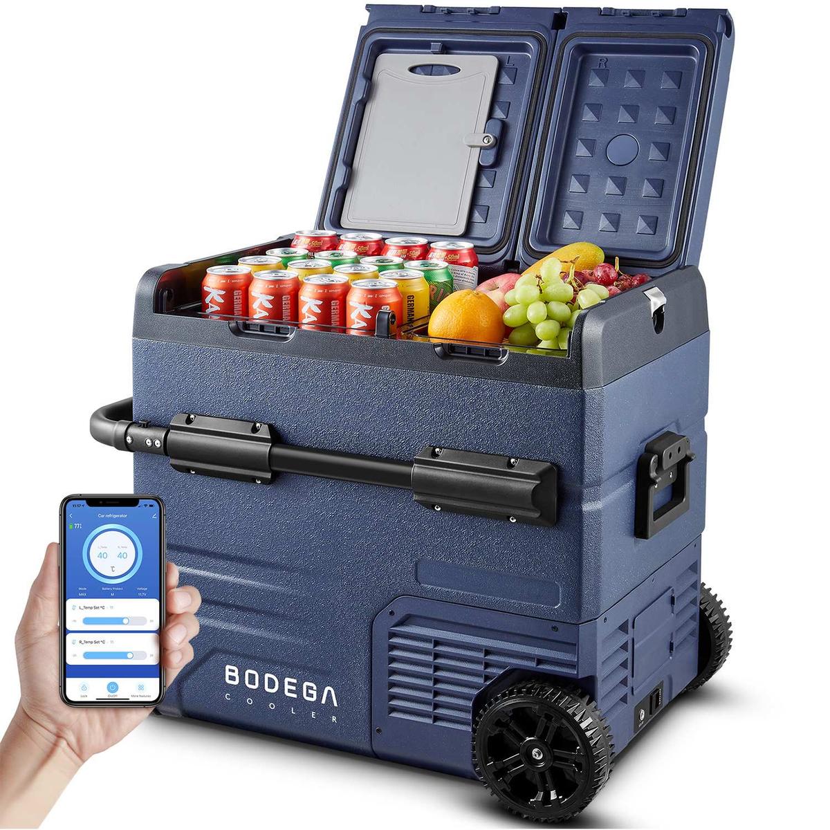 BODEGAcooler 59QT Dual-Door Dual-Zone Car Fridge Freezer