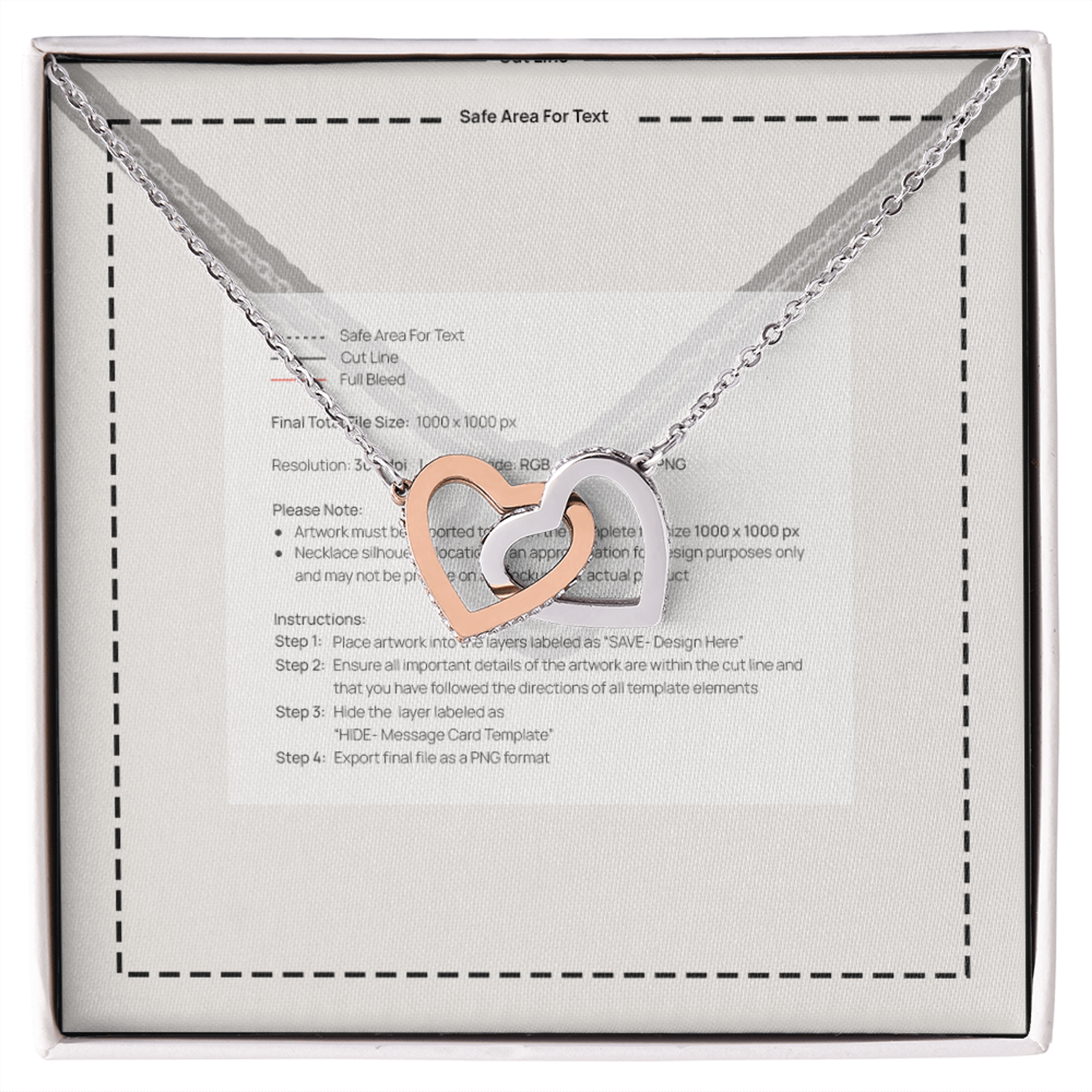 Interlocking Hearts Necklace with CZ Crystals