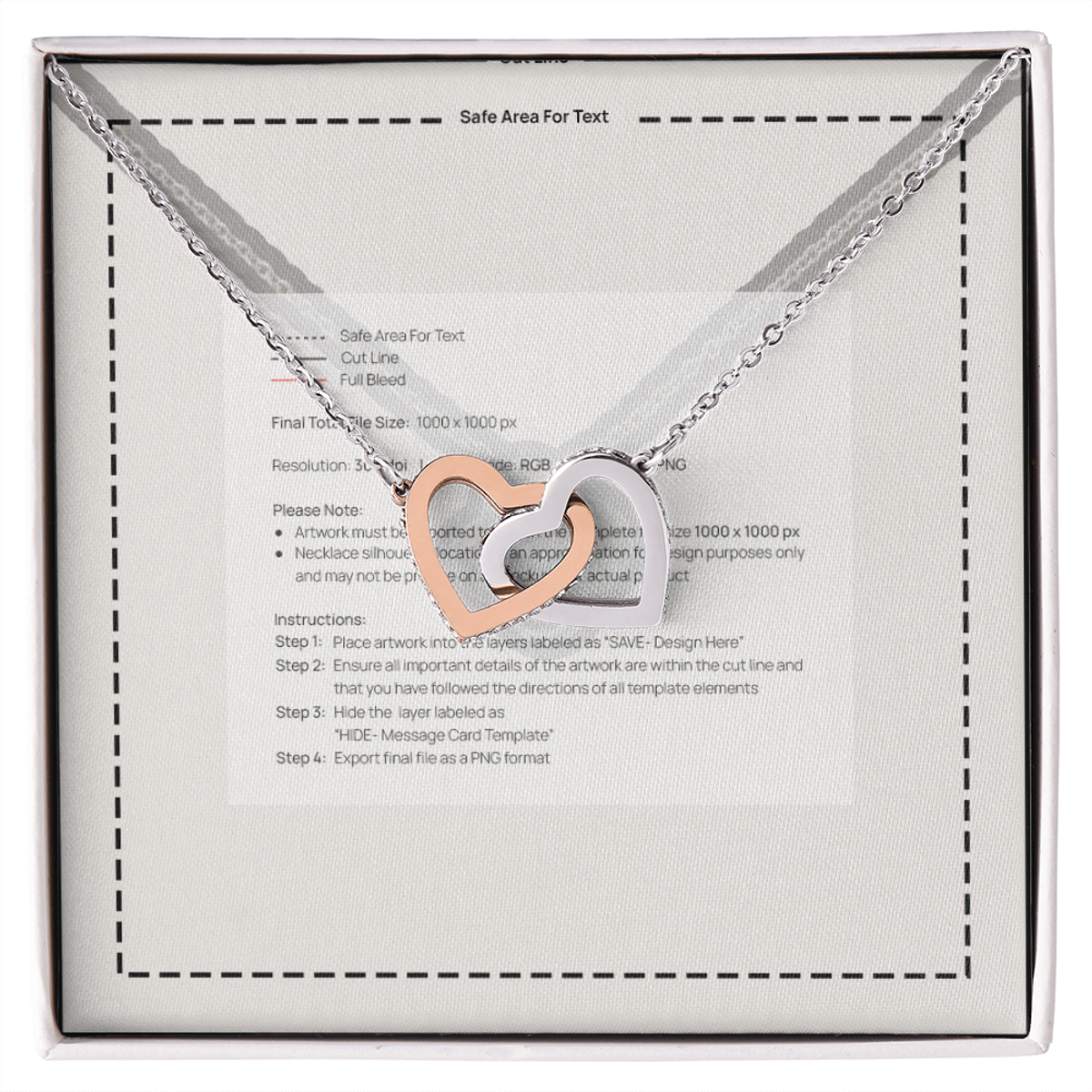 Interlocking Hearts Necklace with CZ Crystals