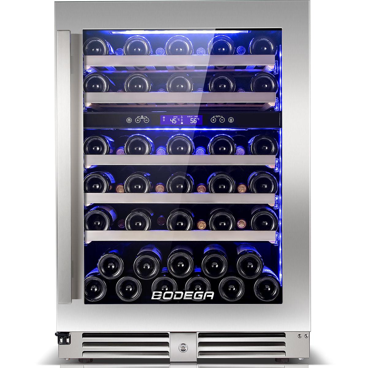 BODEGAcooler 24" Dual Zone Wine Cooler, 56 Bottles