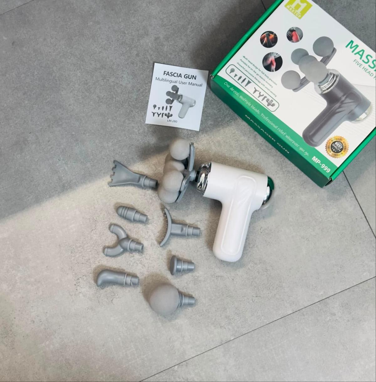 MAXTOP Portable Massage Gun – Deep Tissue Muscle Massager with 8 Interchangeable Massage Heads