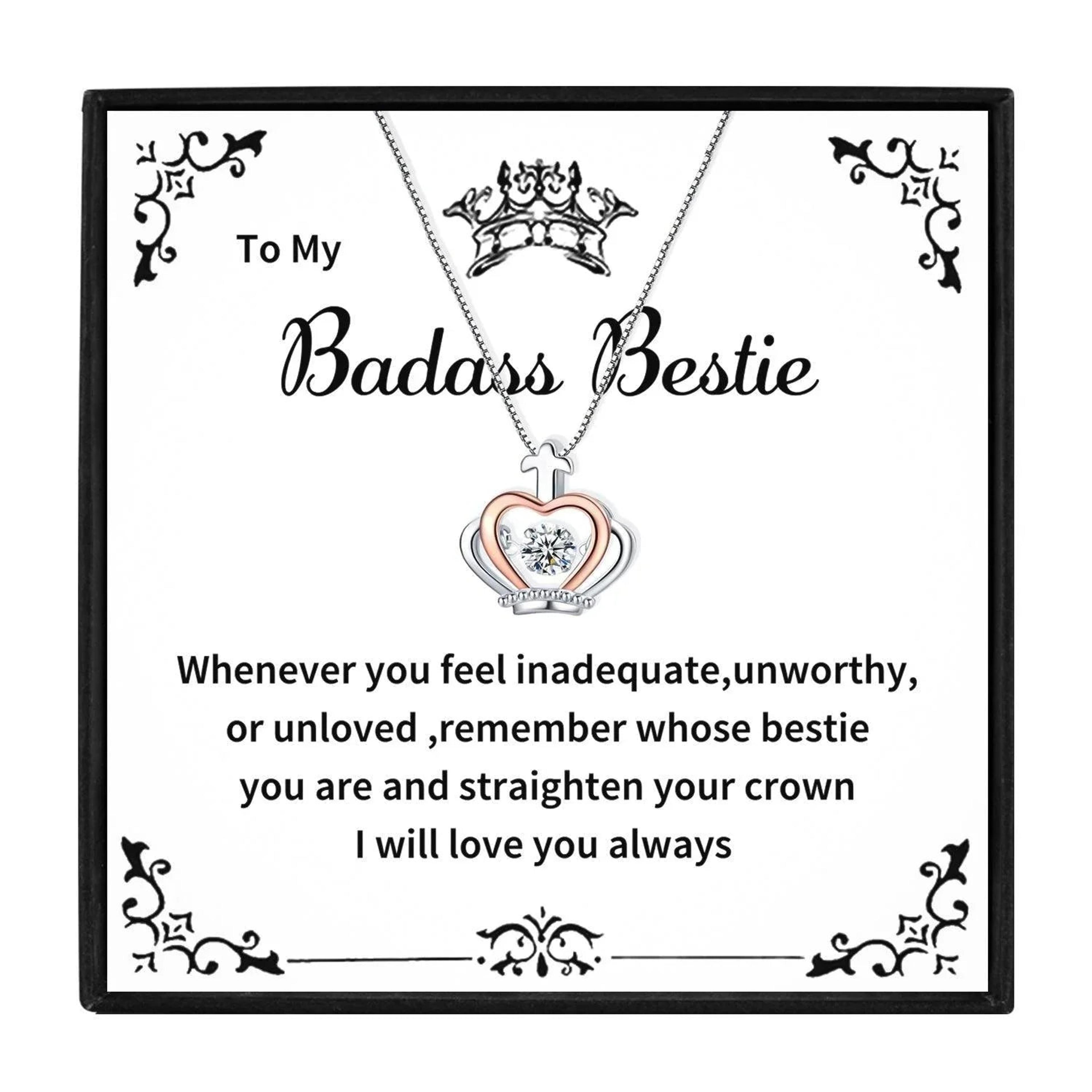 Badass Bestie Necklace Queen Pendant Necklaces