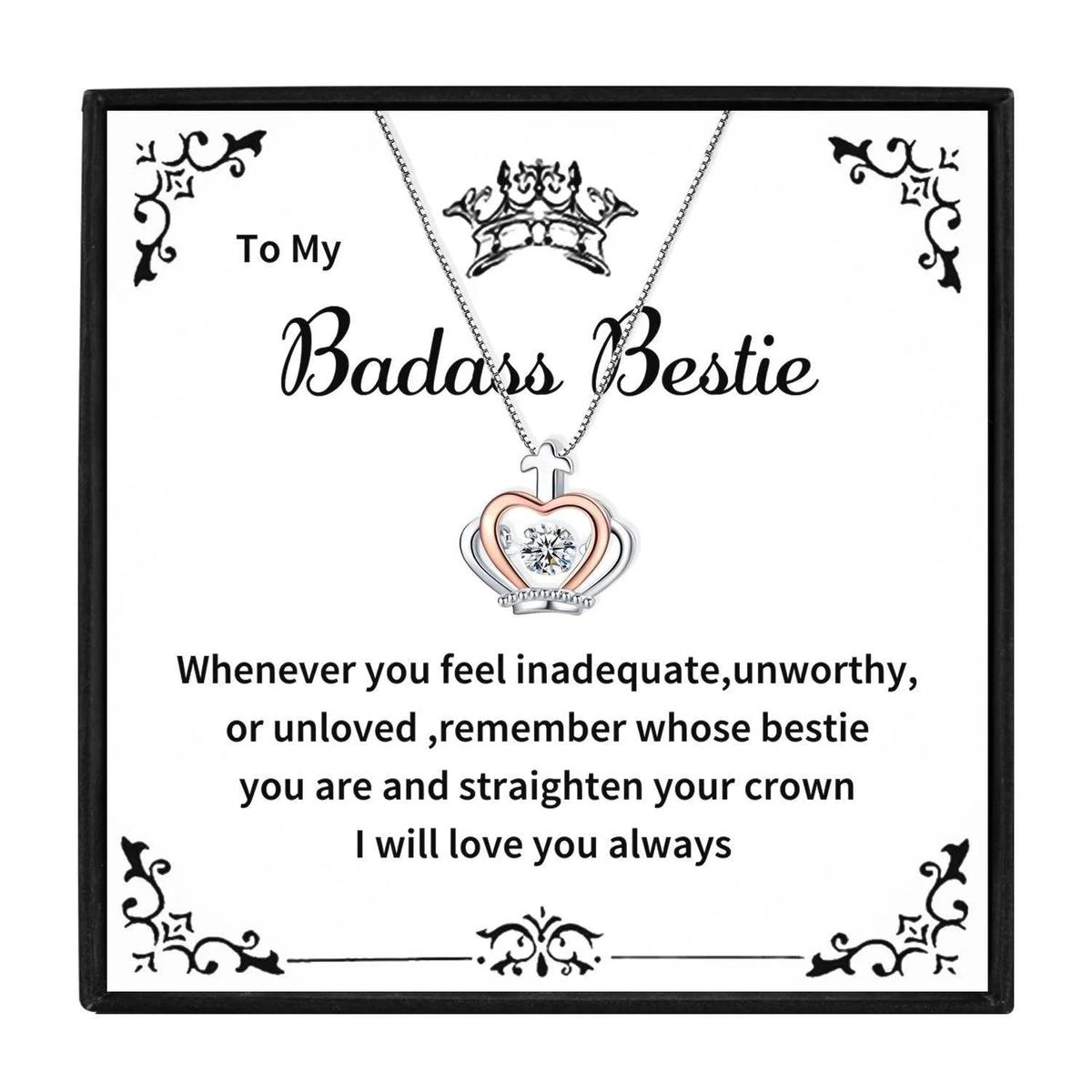 Badass Bestie Necklace Queen Pendant Necklaces