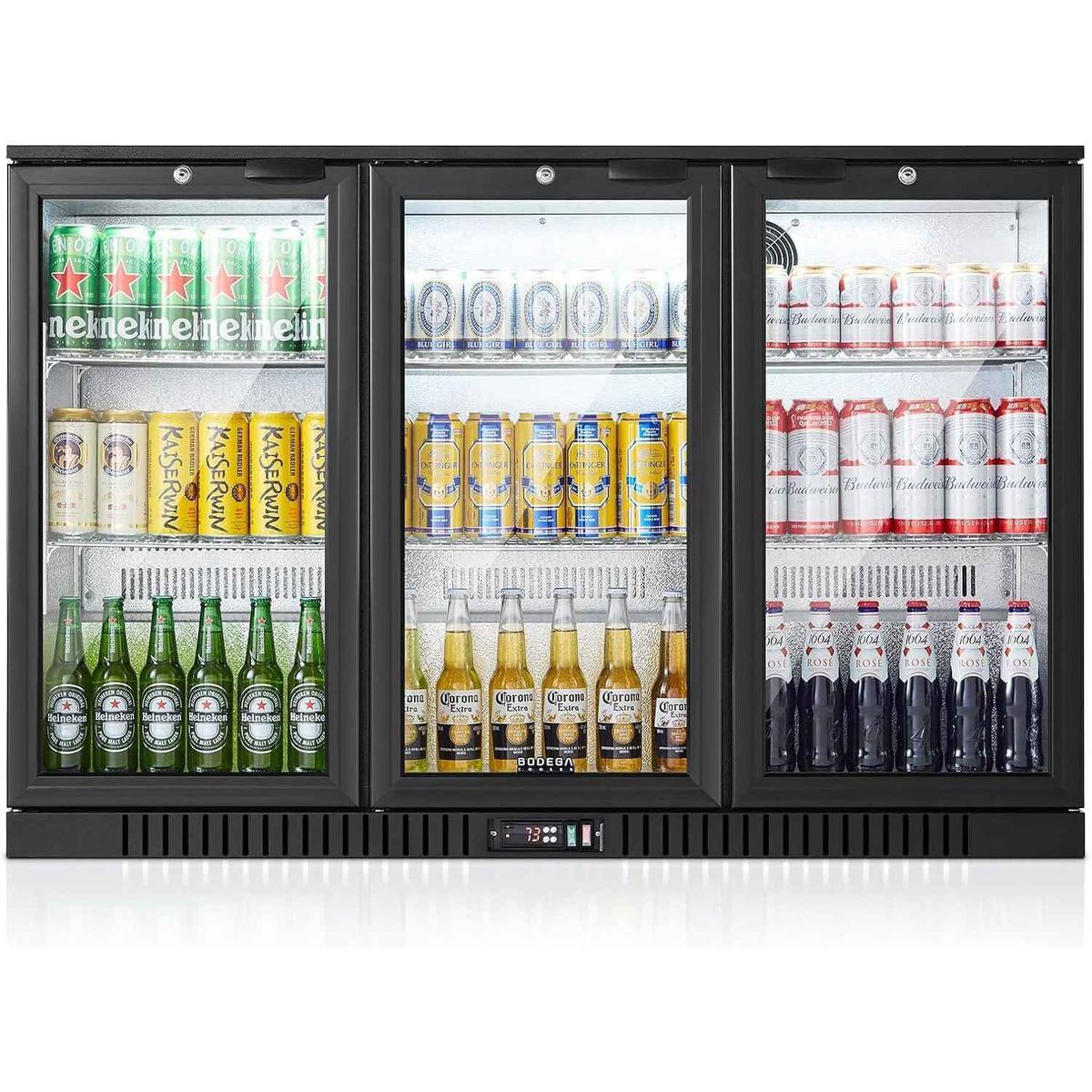 Bodega Cooler 11.4 Cu.Ft Beverage Fridge with 3 Glass Doors