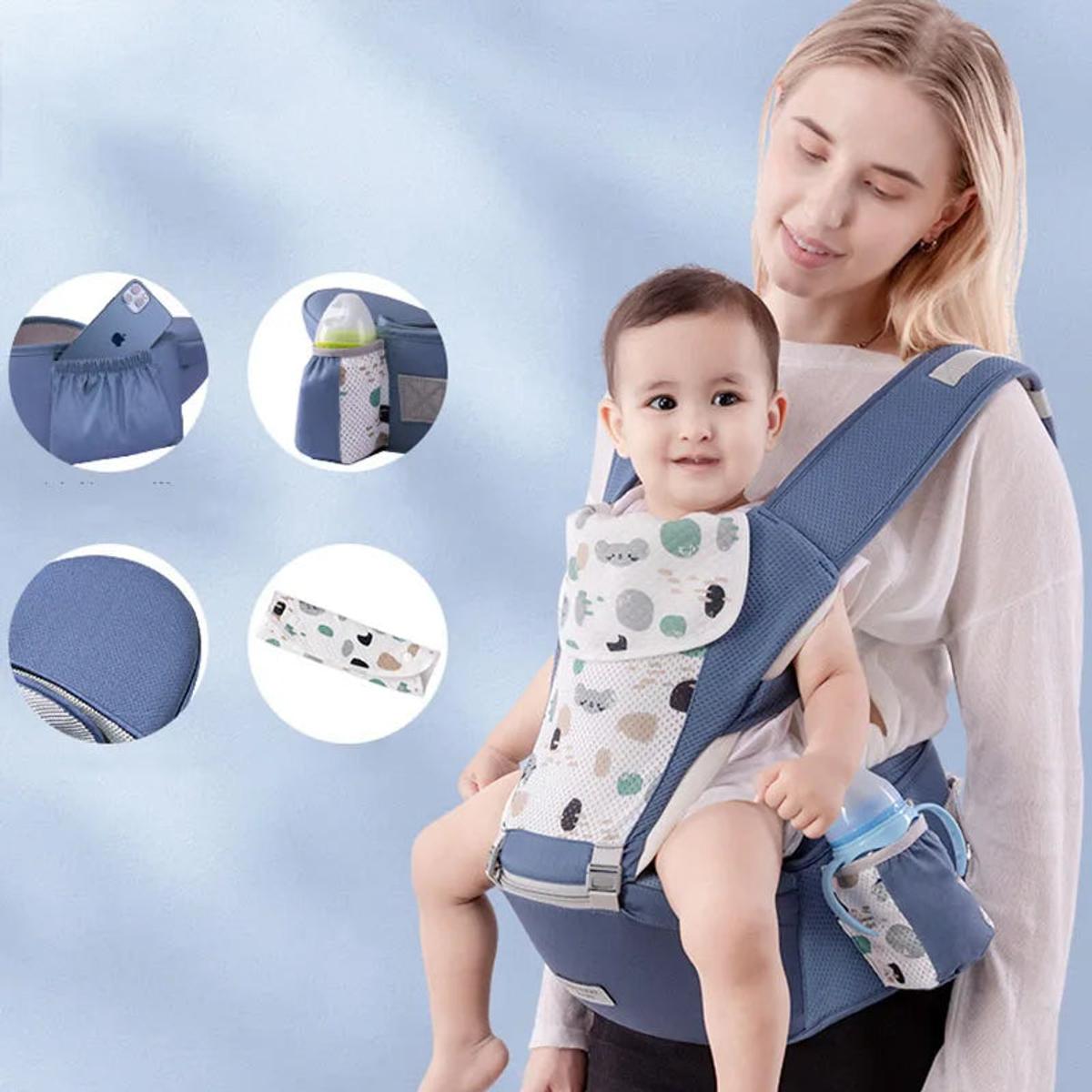 CozyRoo 6-in-1 Kangaroo Hipseat Carrier with Drool Bib