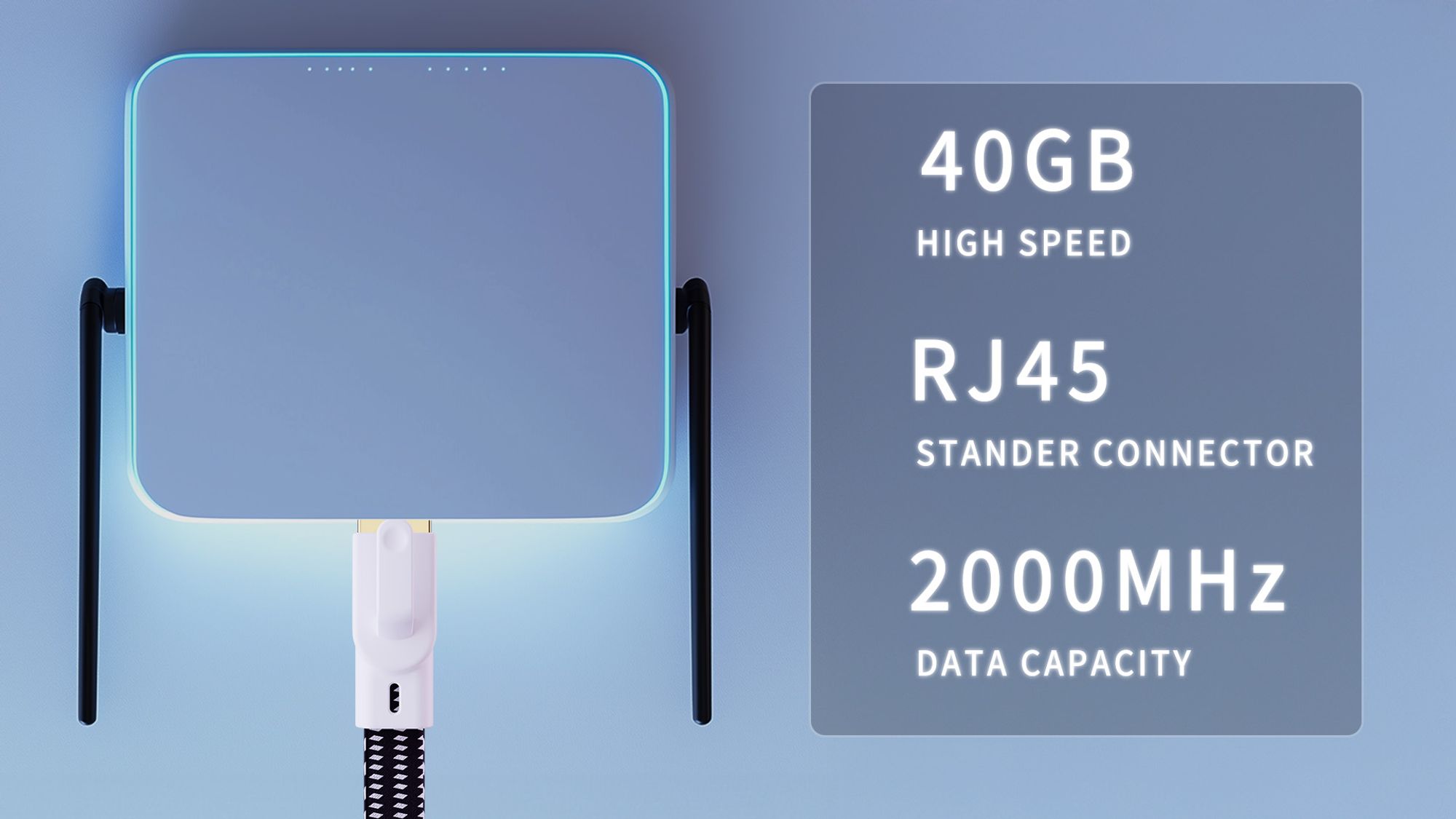 Cat8 Flat Weave Feature SpeedNRJ45