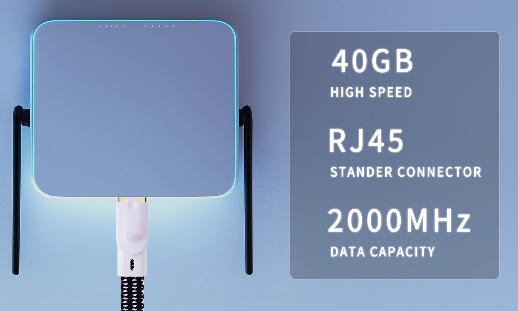 Cat8 Flat Weave Feature SpeedNRJ45
