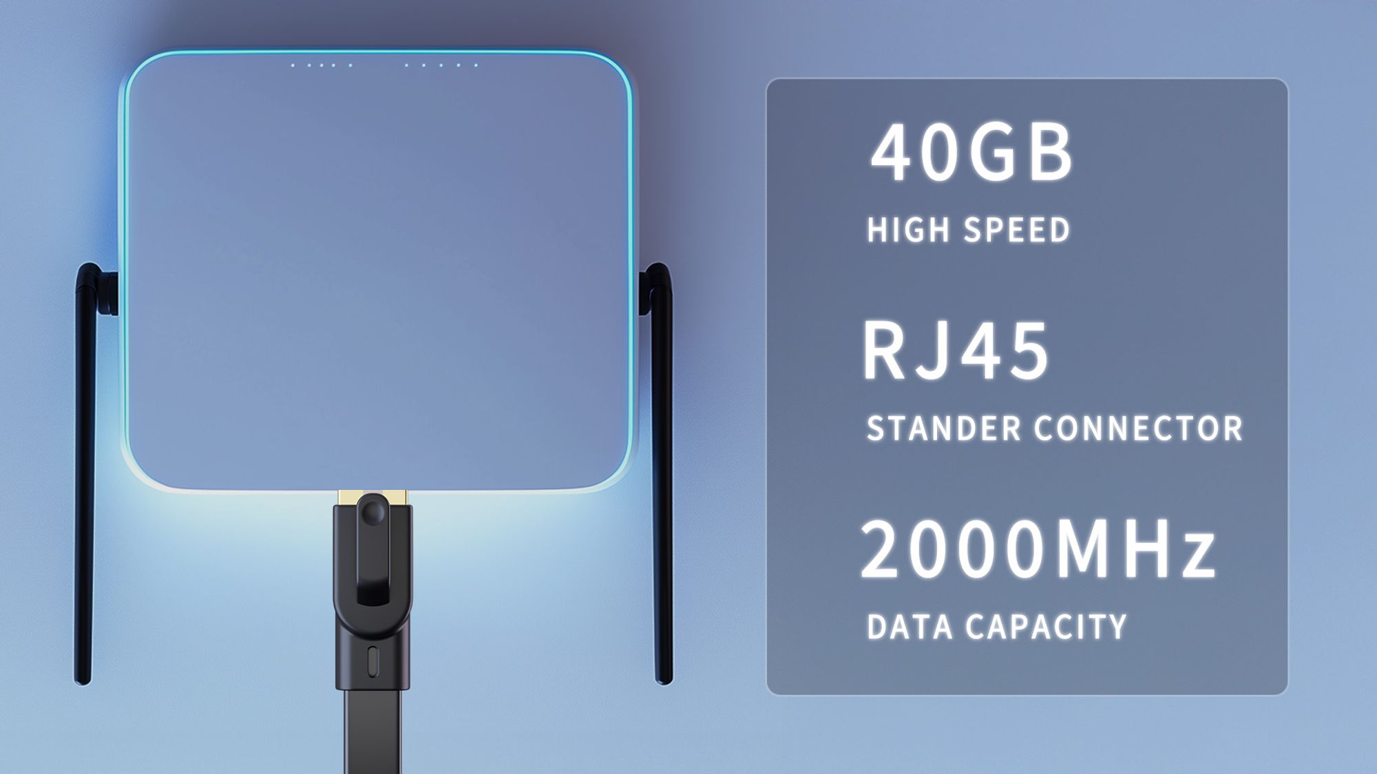 Cat8 Flat Black Feature SpeedNRJ45