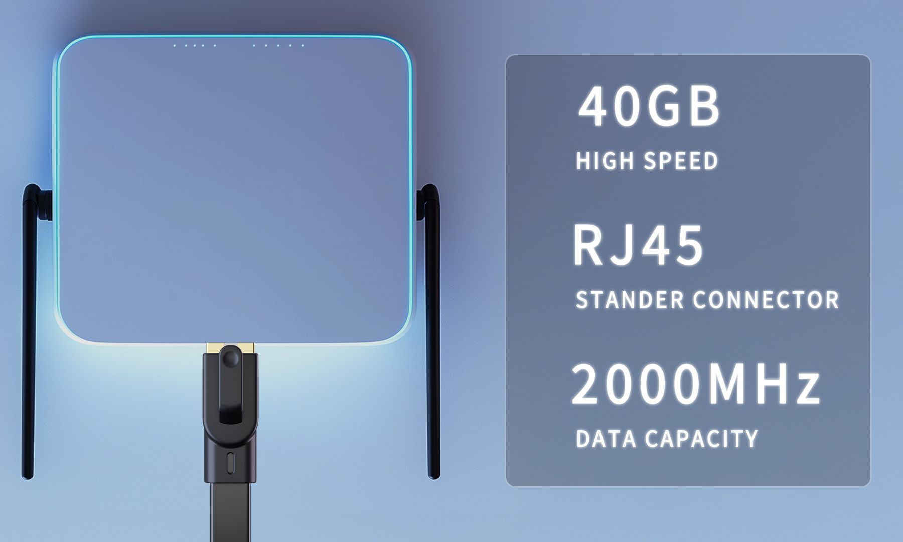 Cat8 Flat Black Feature SpeedNRJ45