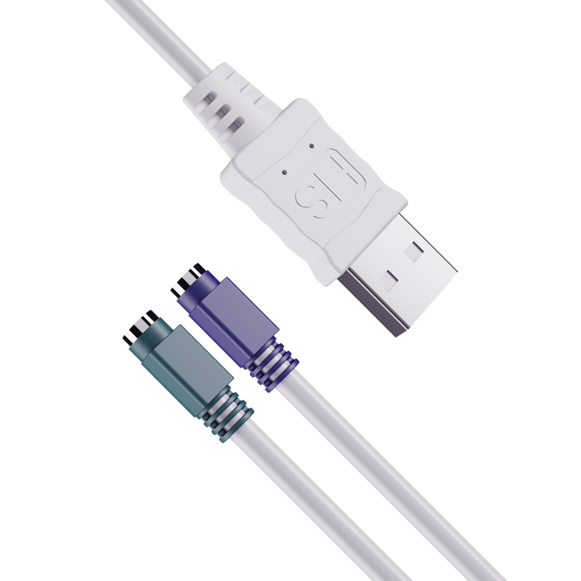 USB 2.0 to 2X PS/2 轉接線