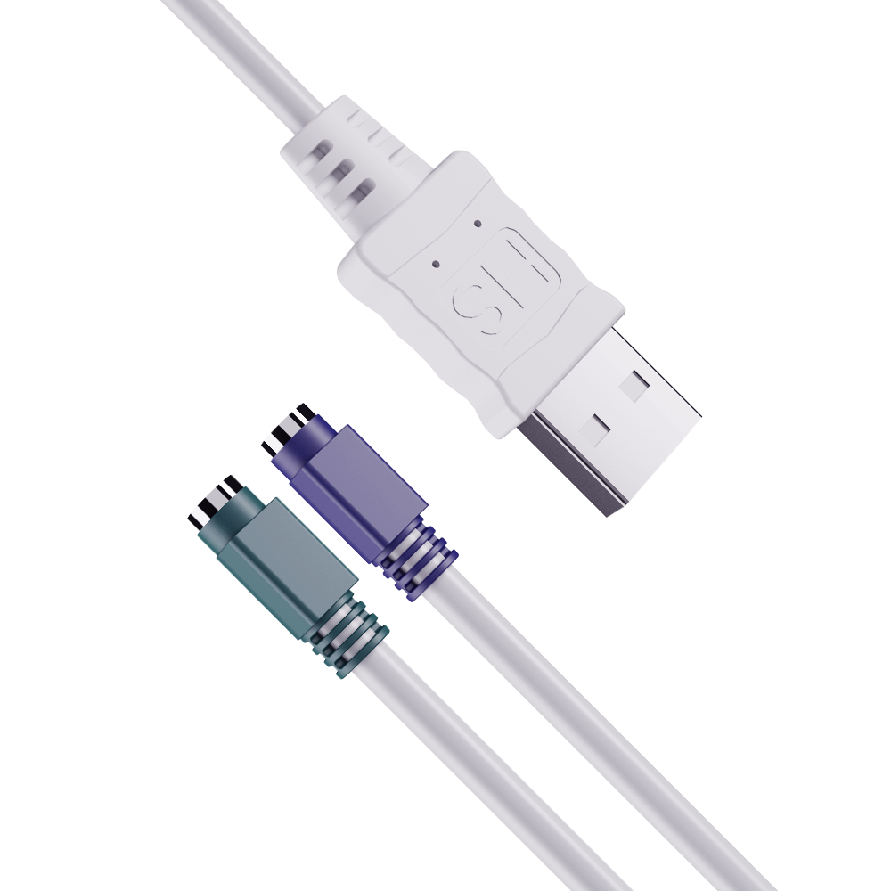 USB 2.0 to 2X PS/2 轉接線