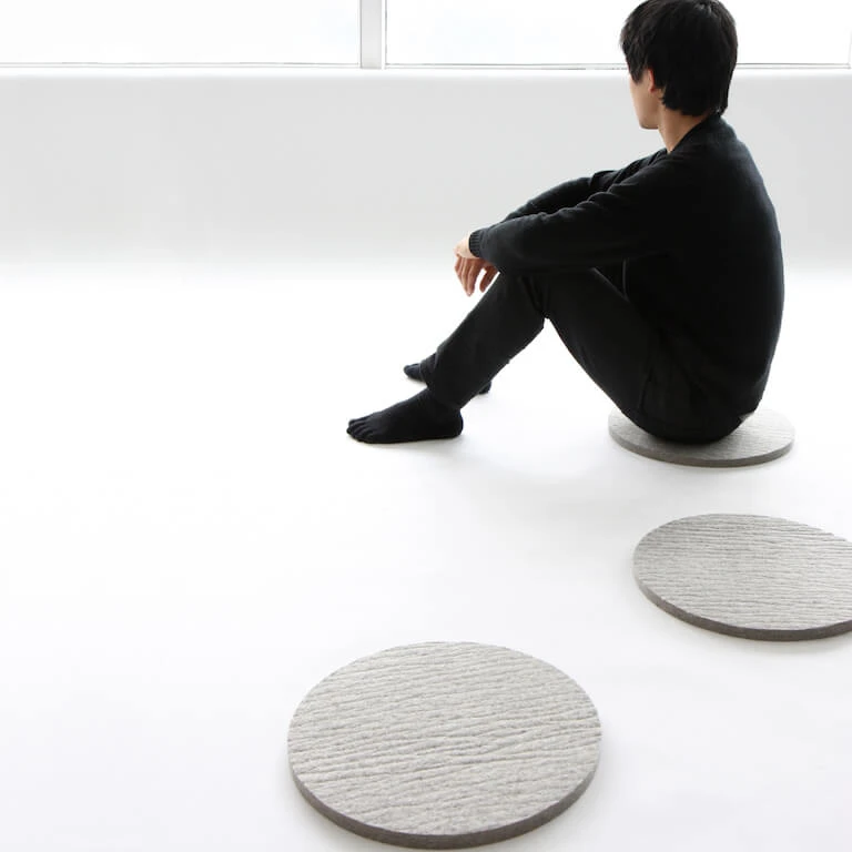 mobile wool felt pad for portable stool