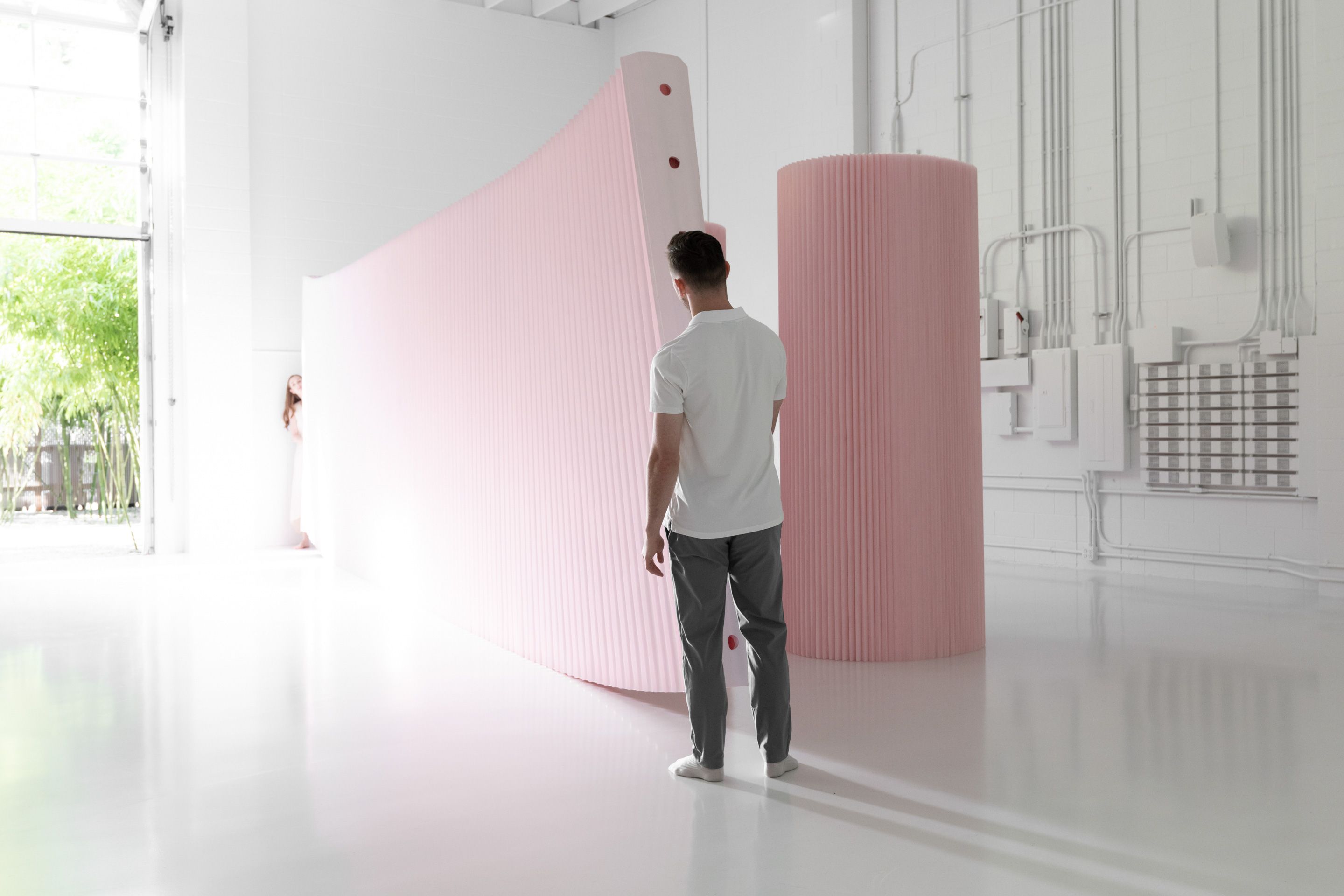 Each flexible partition stretches to a maximum linear extension of 15 feet (4.5 meters).