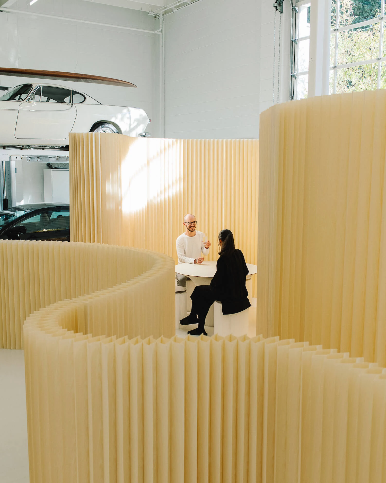 flexible acoustic wood partition system