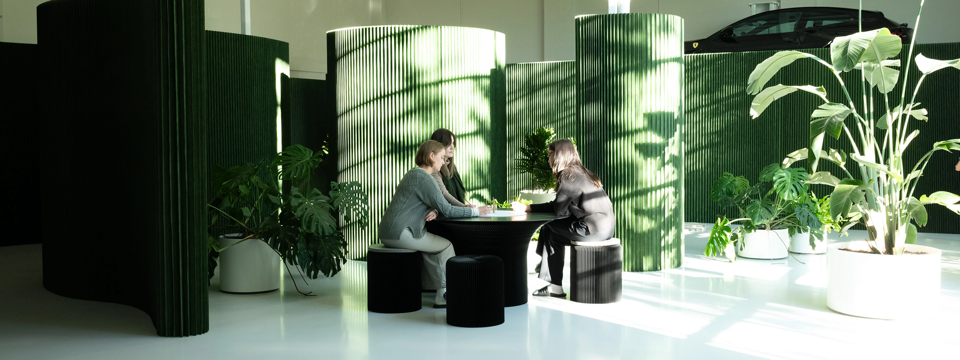 green softwall acoustic partitions - colour theory - molo