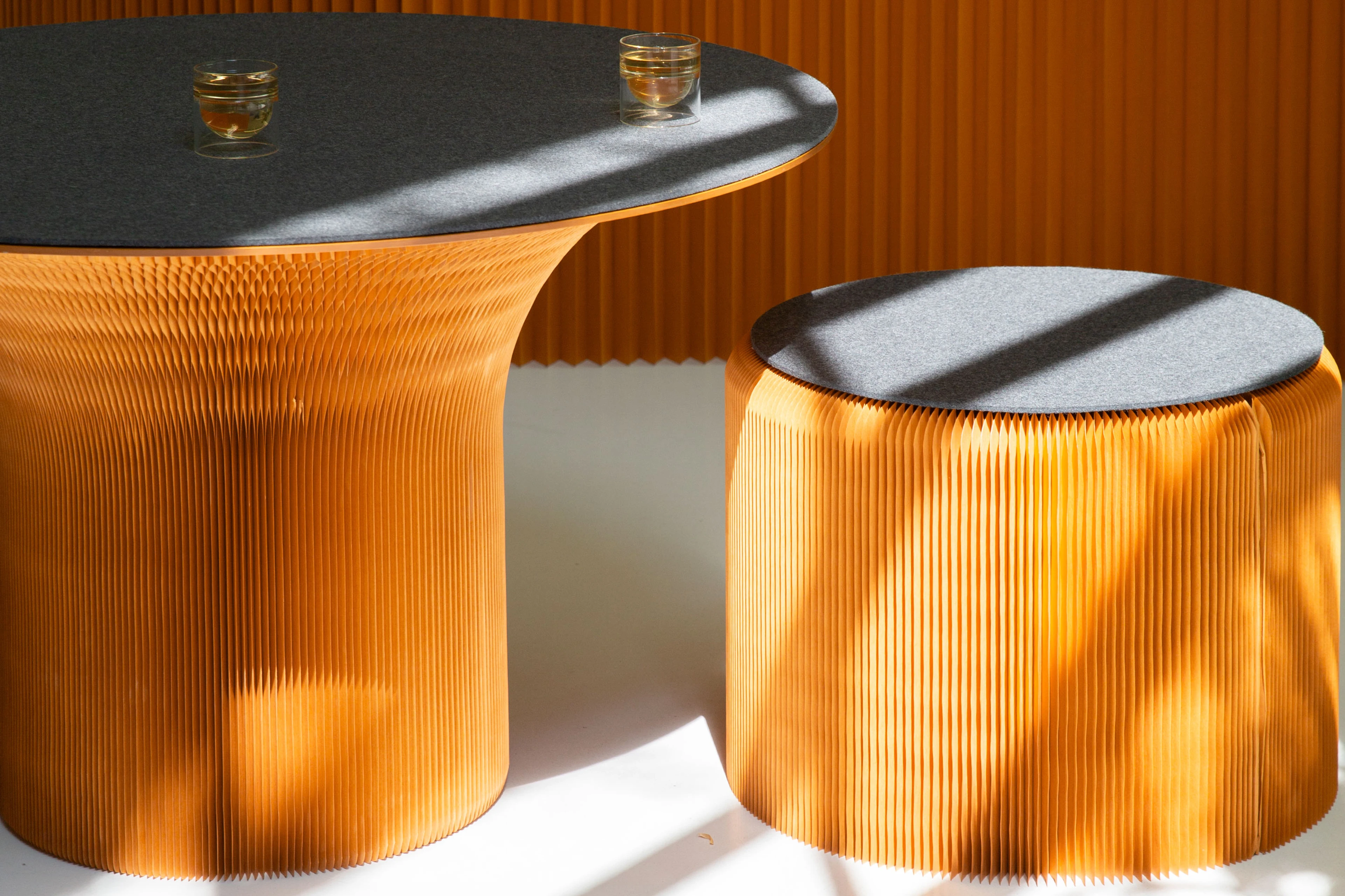 wool felt top for cantilever table
