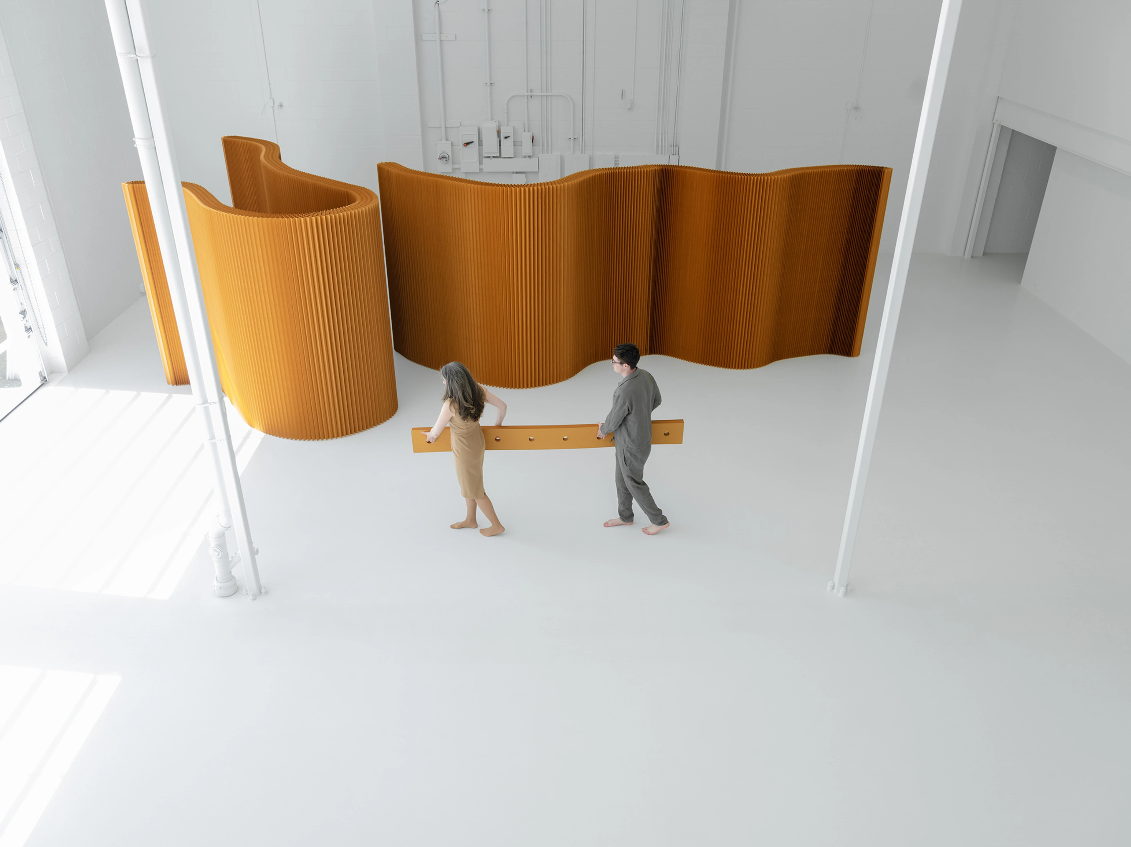 Paper softwall in brown paper
