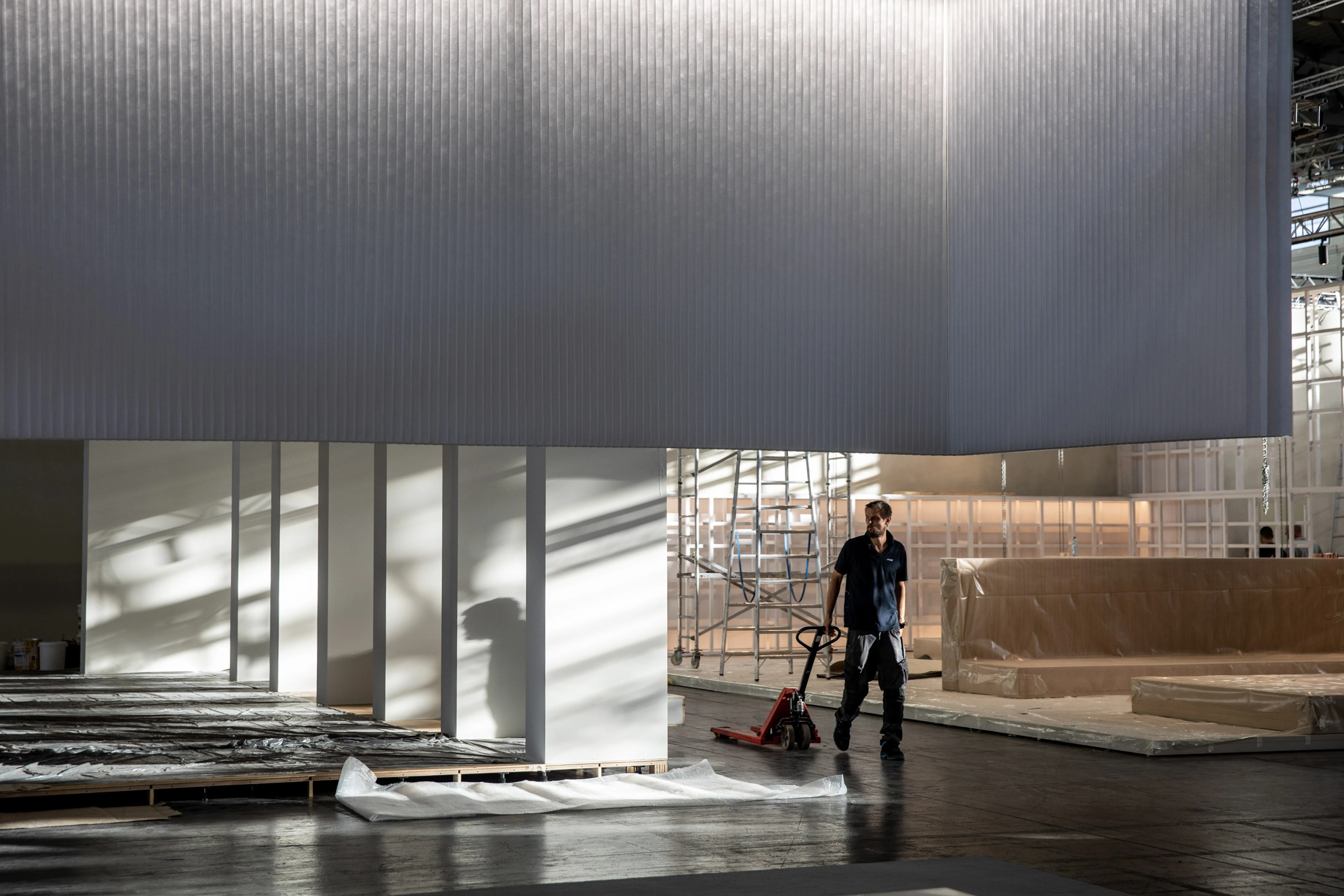 ceiling hung room divider