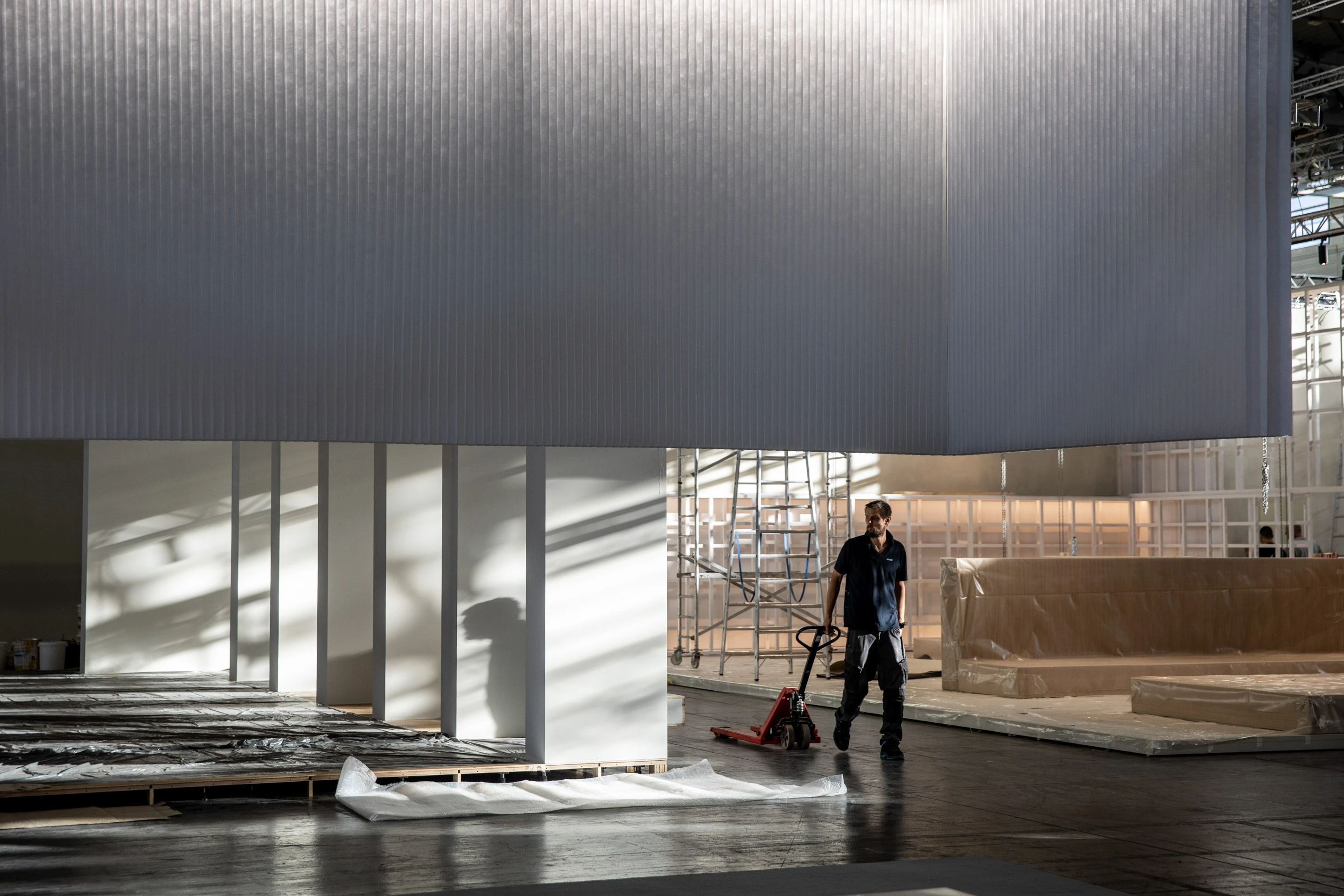 ceiling hung room divider