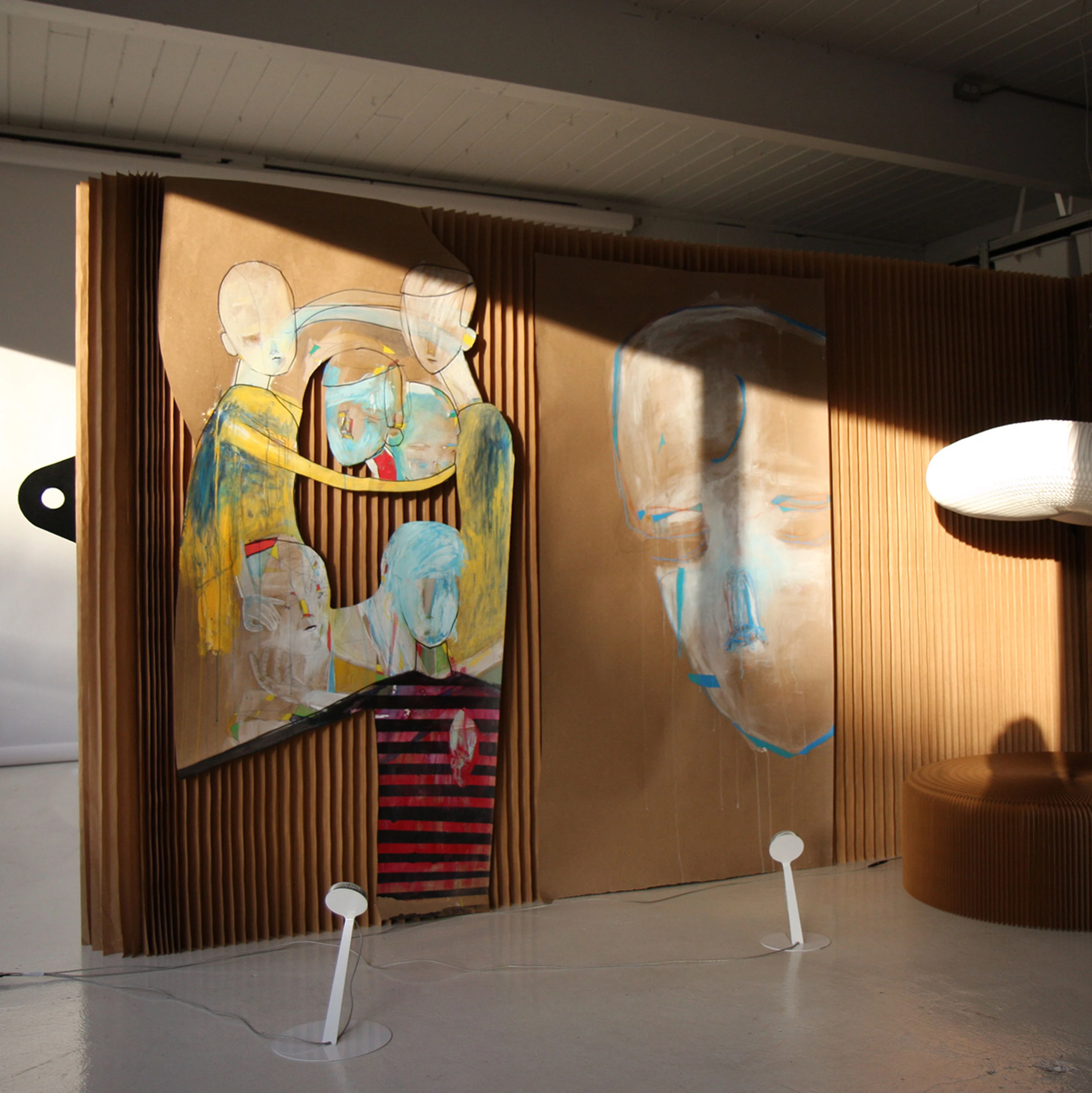 David Ullock's abstract paintings on display in softshelter as part of the Eastside Culture Crawl.