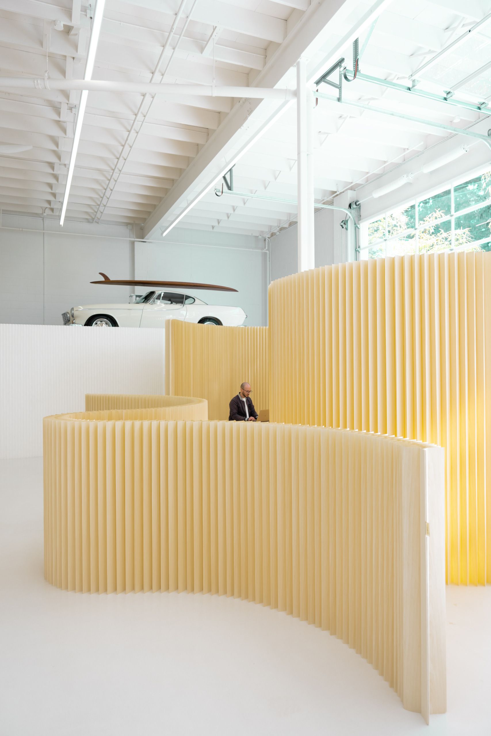 modern wooden room divider walls - maple wood softwall + softblock by molo design