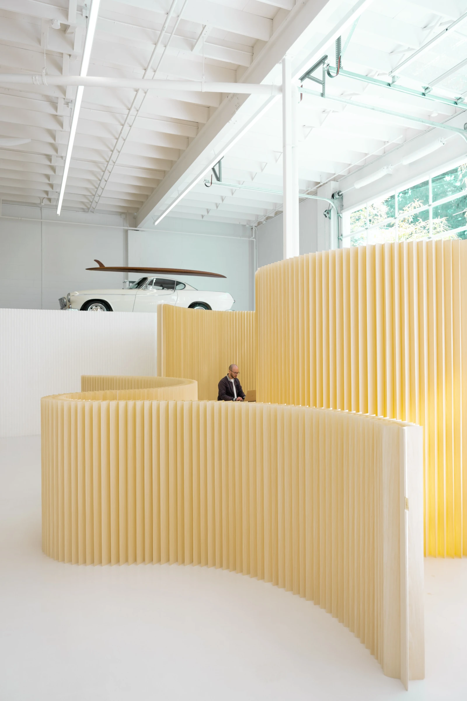 modern wooden room divider walls - maple wood softwall + softblock by molo design