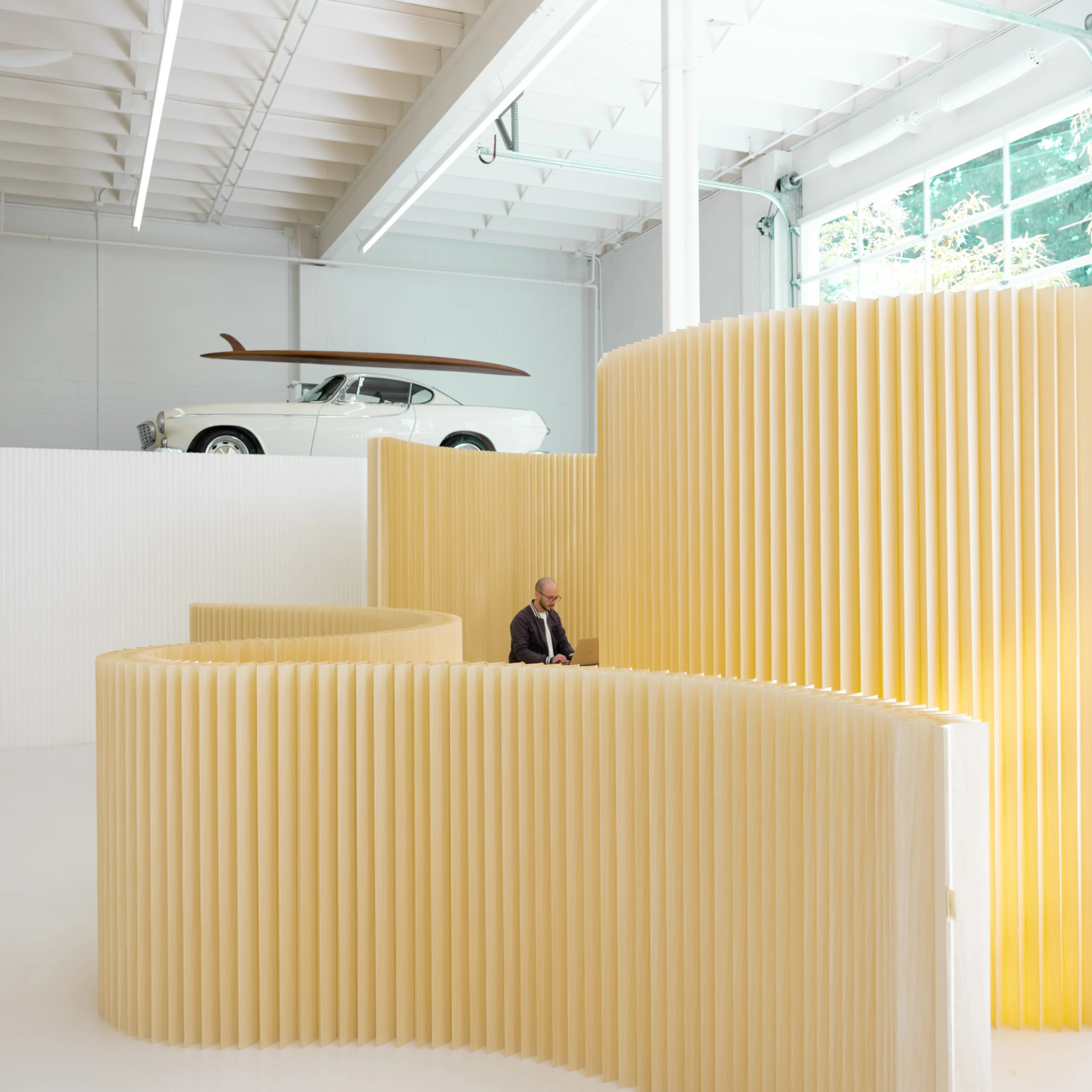 modern wooden room divider walls - maple wood softwall + softblock by molo design