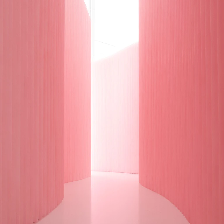 pink softwall, petal pink backdrop wall, Pantone 12-1305, custom colour walls, molo