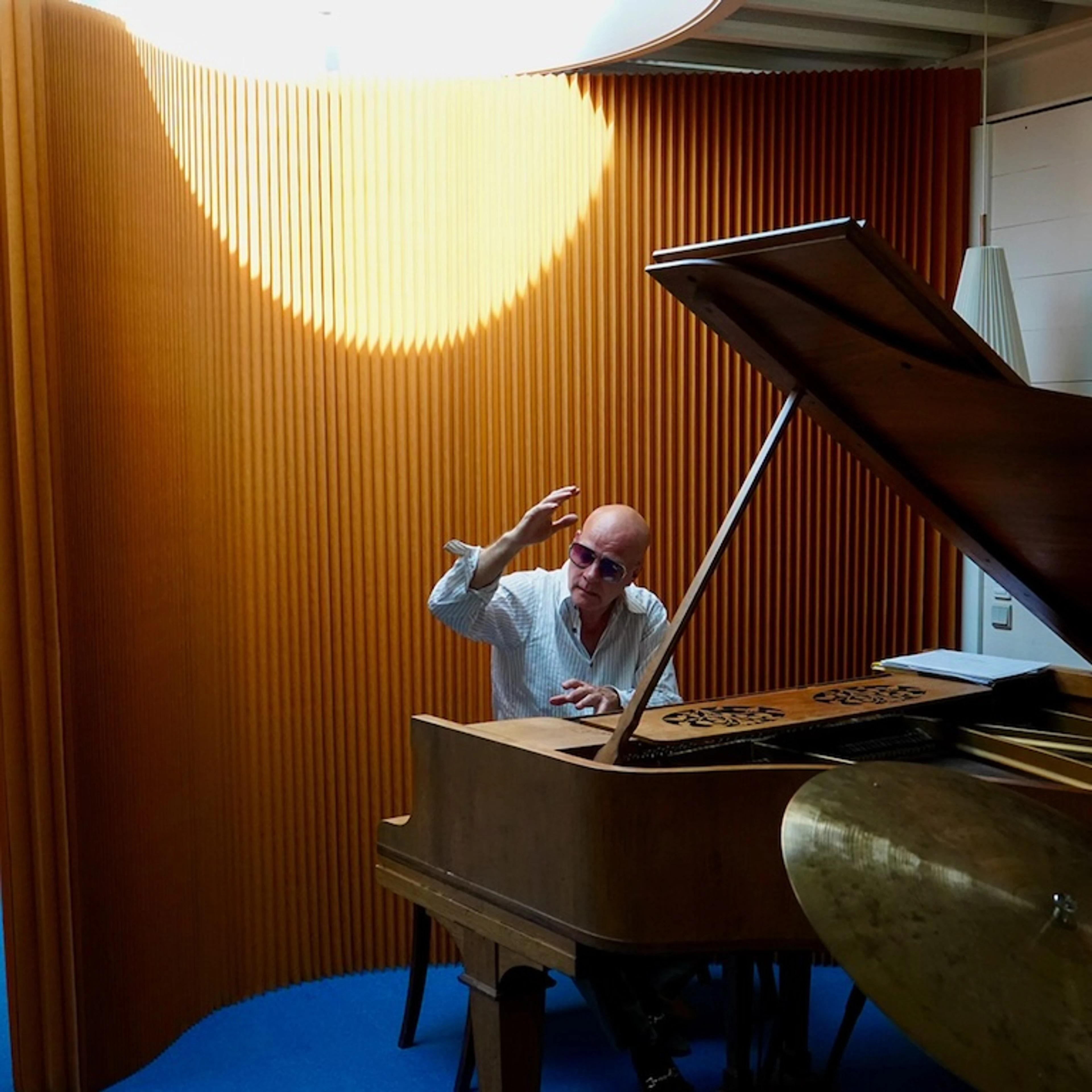 brown softwall and music