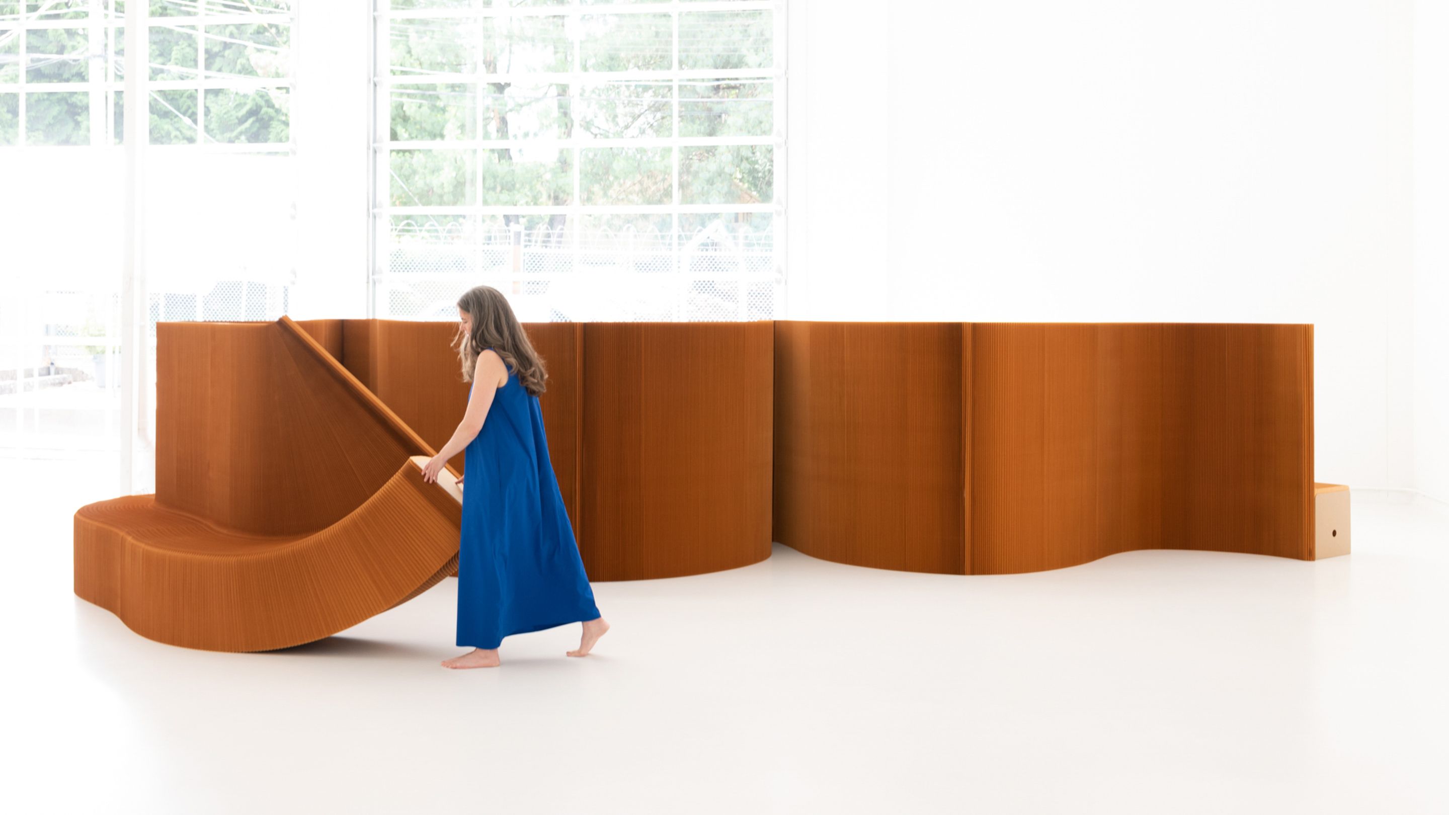benchwall, acoustic partition and high backed seating, sustainable furniture, molo