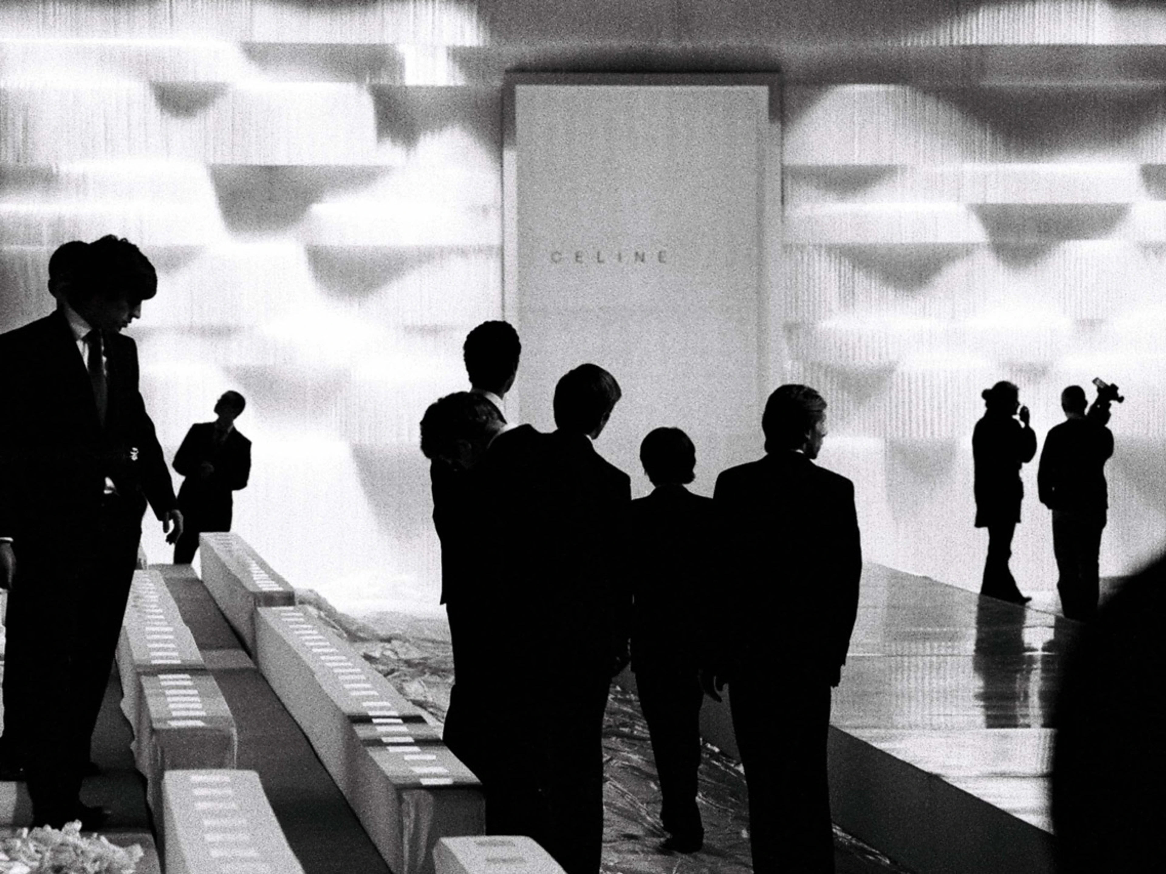 molo white foldable backdrop at CELINE for Paris fashion week