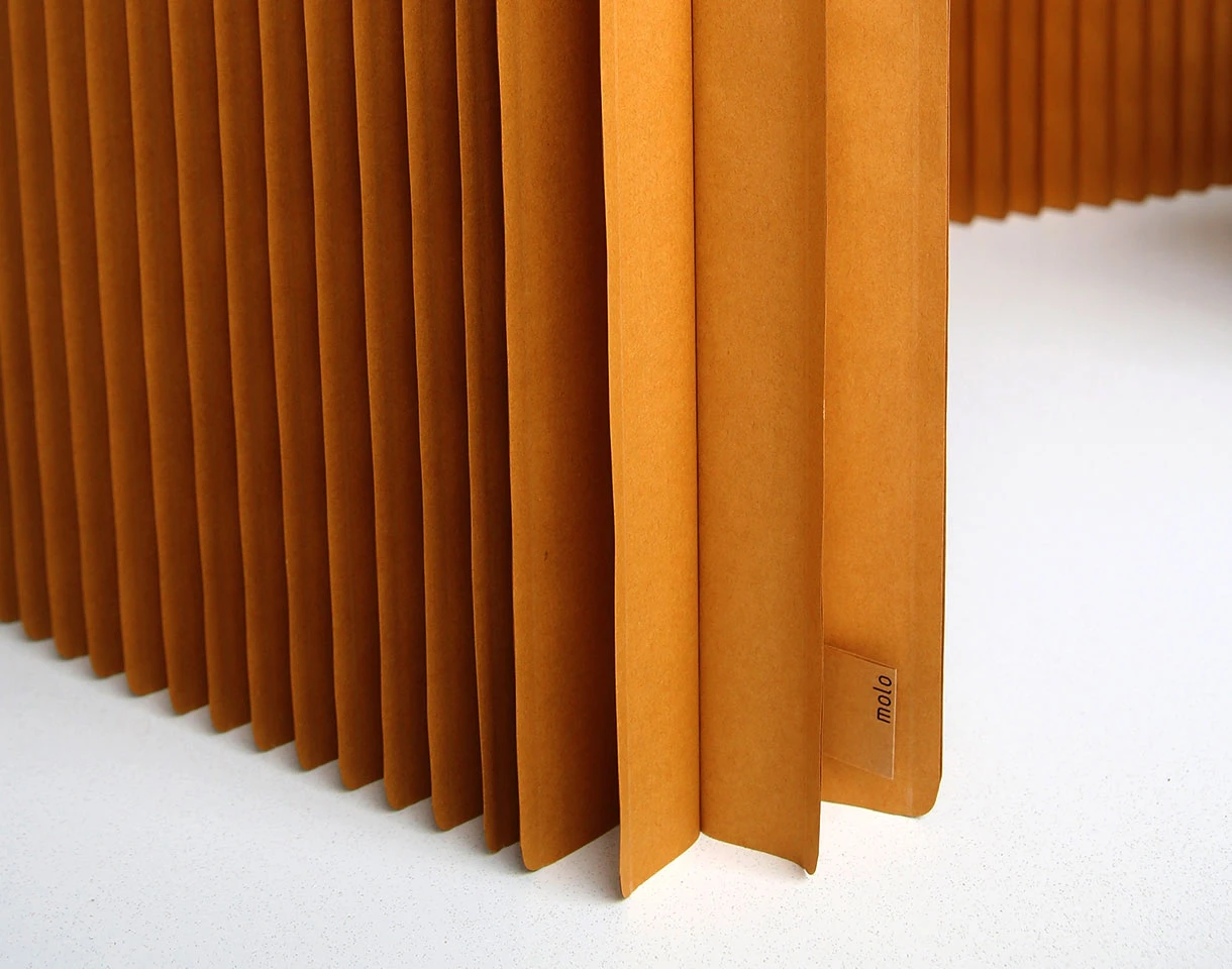 softwall, paper wall detail, flexible folding partition, molo