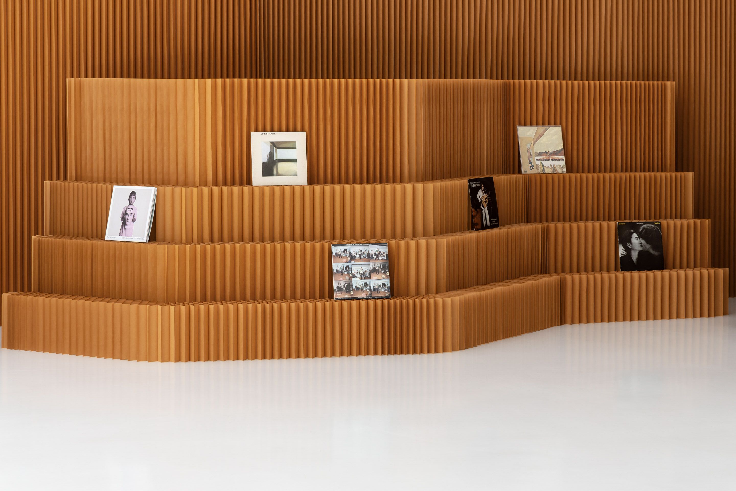 Place lightweight products directly on softblock—a shelving or display solution that flat packs or pop ups in moments.